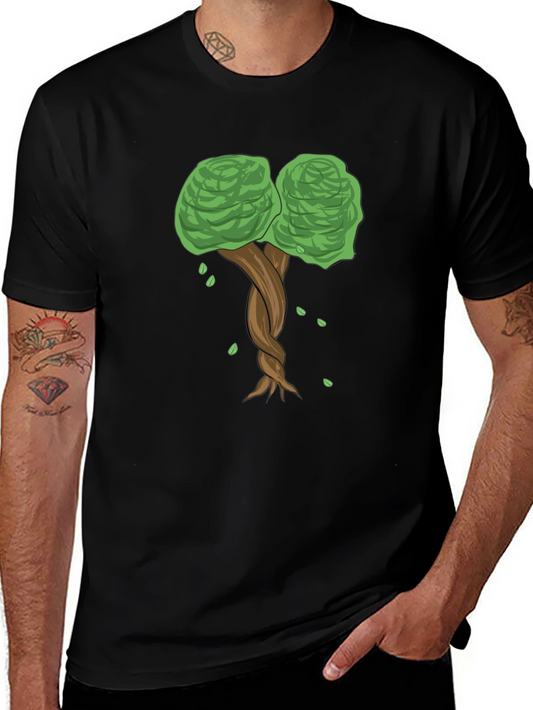 Twisted Tree Graphic Tee - Nature Inspired Black T-Shirt