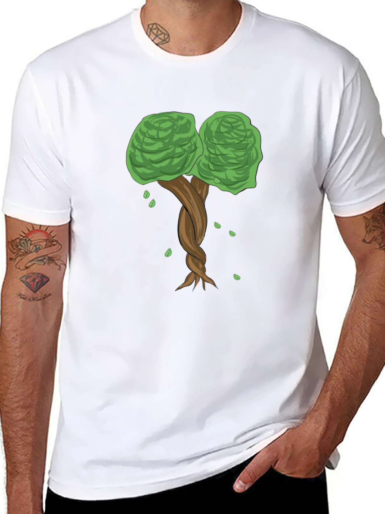 Twisted Tree Graphic Tee - Nature Inspired Black T-Shirt