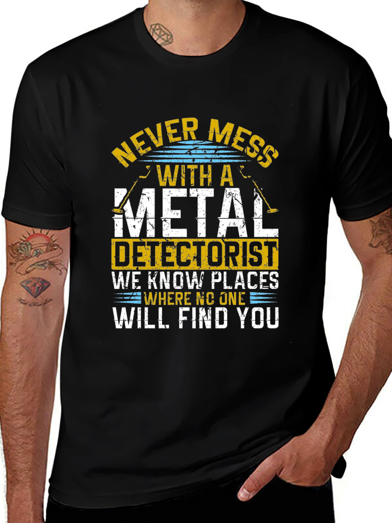 Never Mess With Metal Detectorist Funny T-Shirt