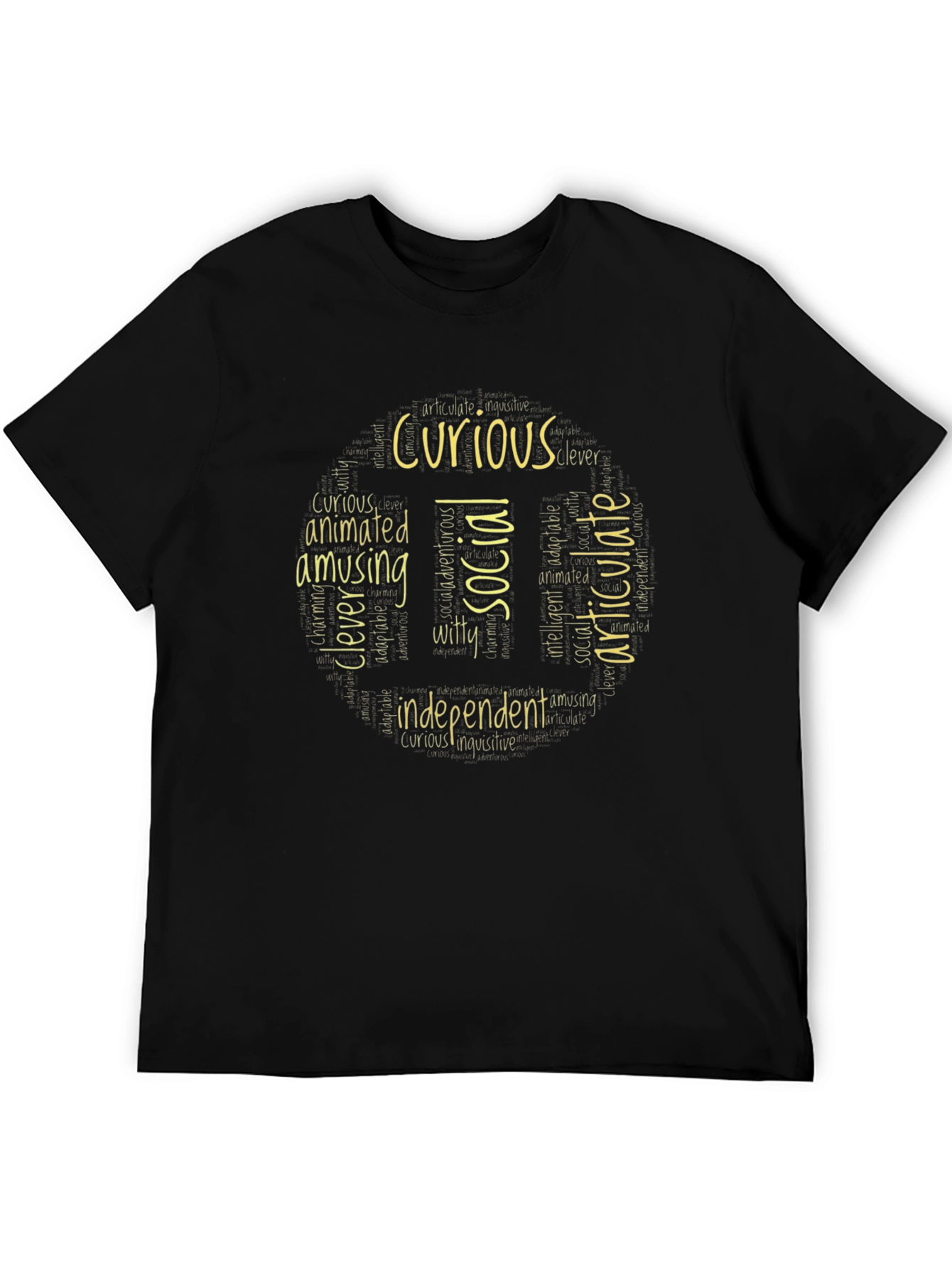 Curious Social Independent Word Art T-Shirt
