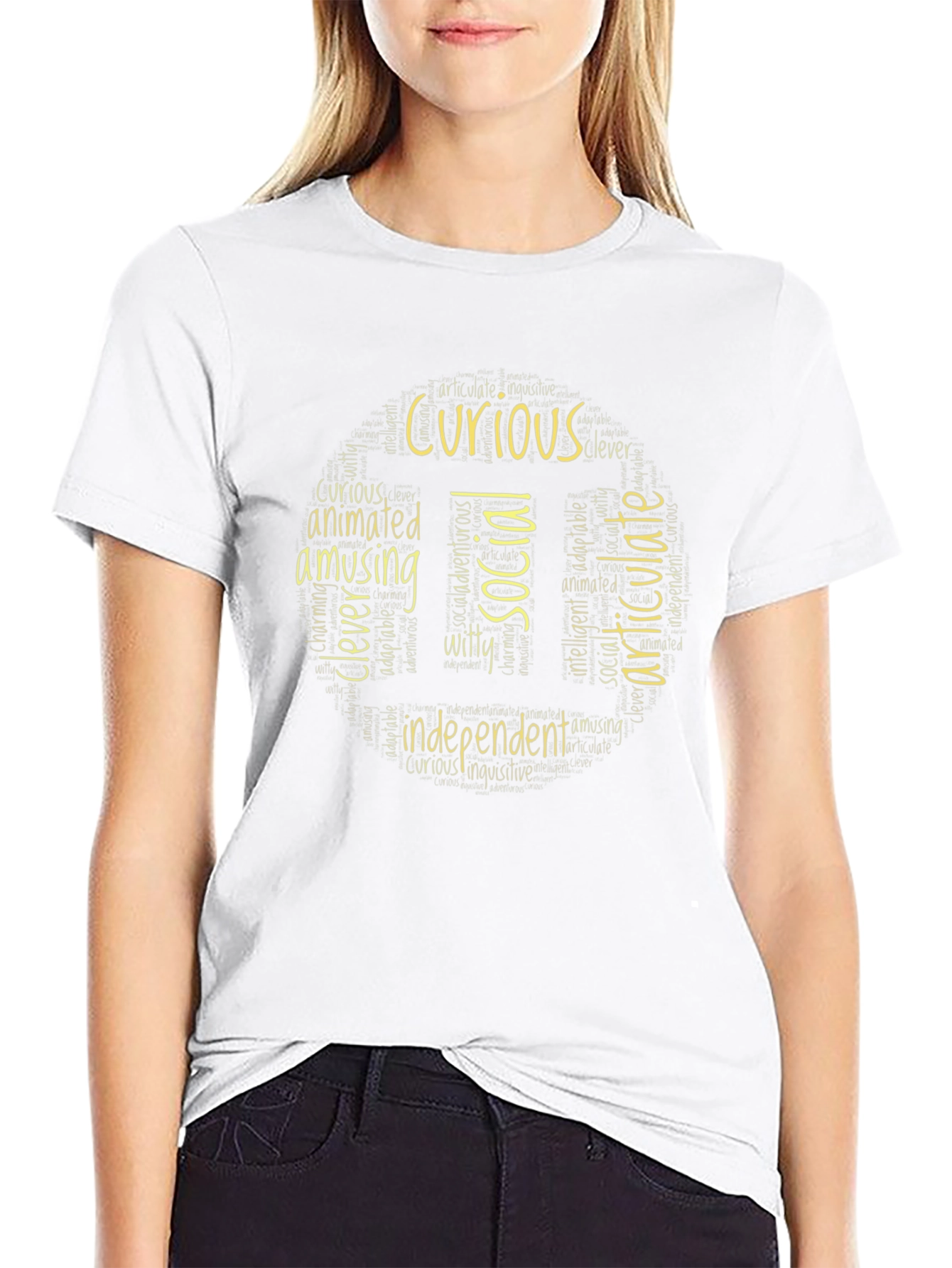 Curious Social Independent Word Art T-Shirt