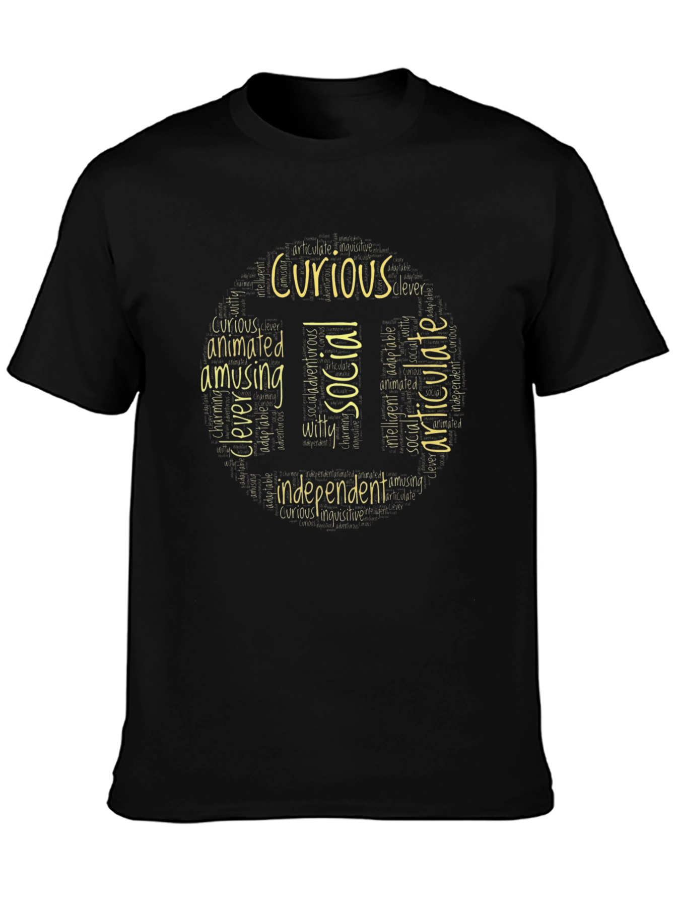 Curious Social Independent Word Art T-Shirt