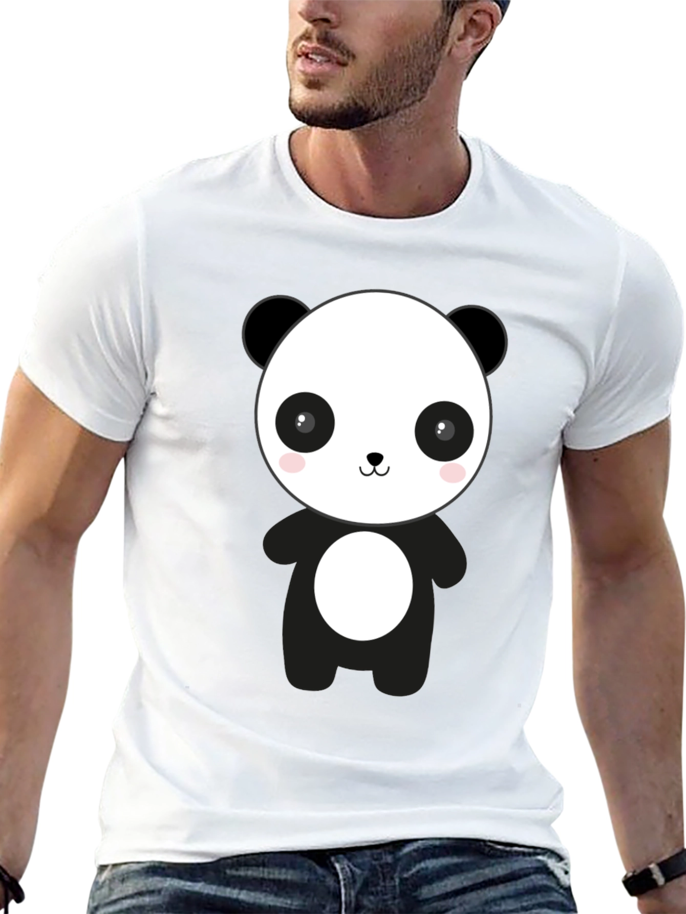 Cute Panda Graphic Black T-Shirt - Casual Style