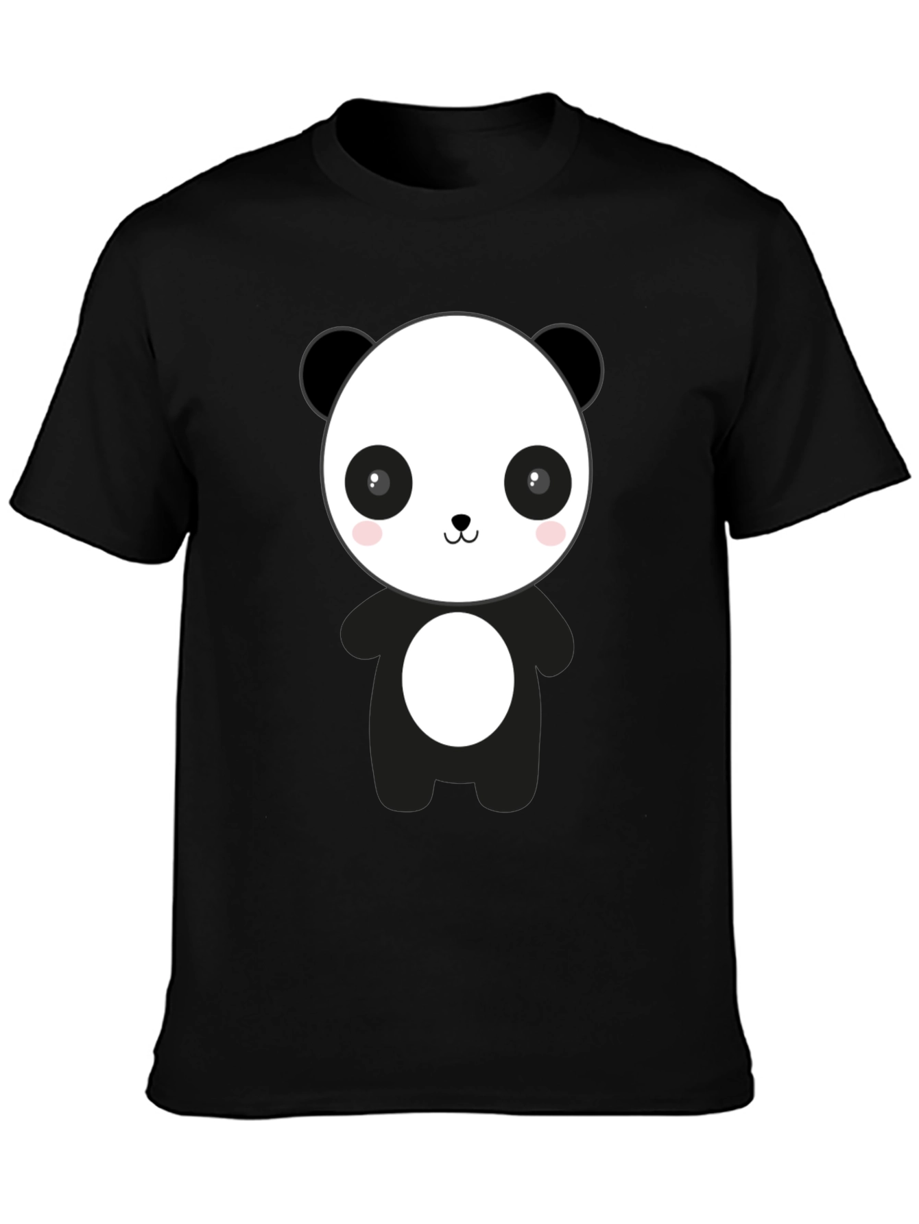 Cute Panda Graphic Black T-Shirt - Casual Style