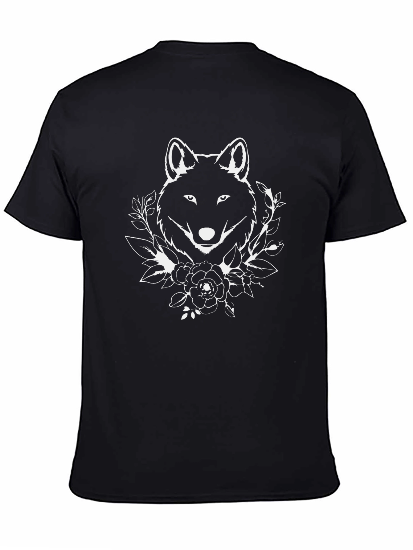 Wolf & Roses Graphic Black Tee