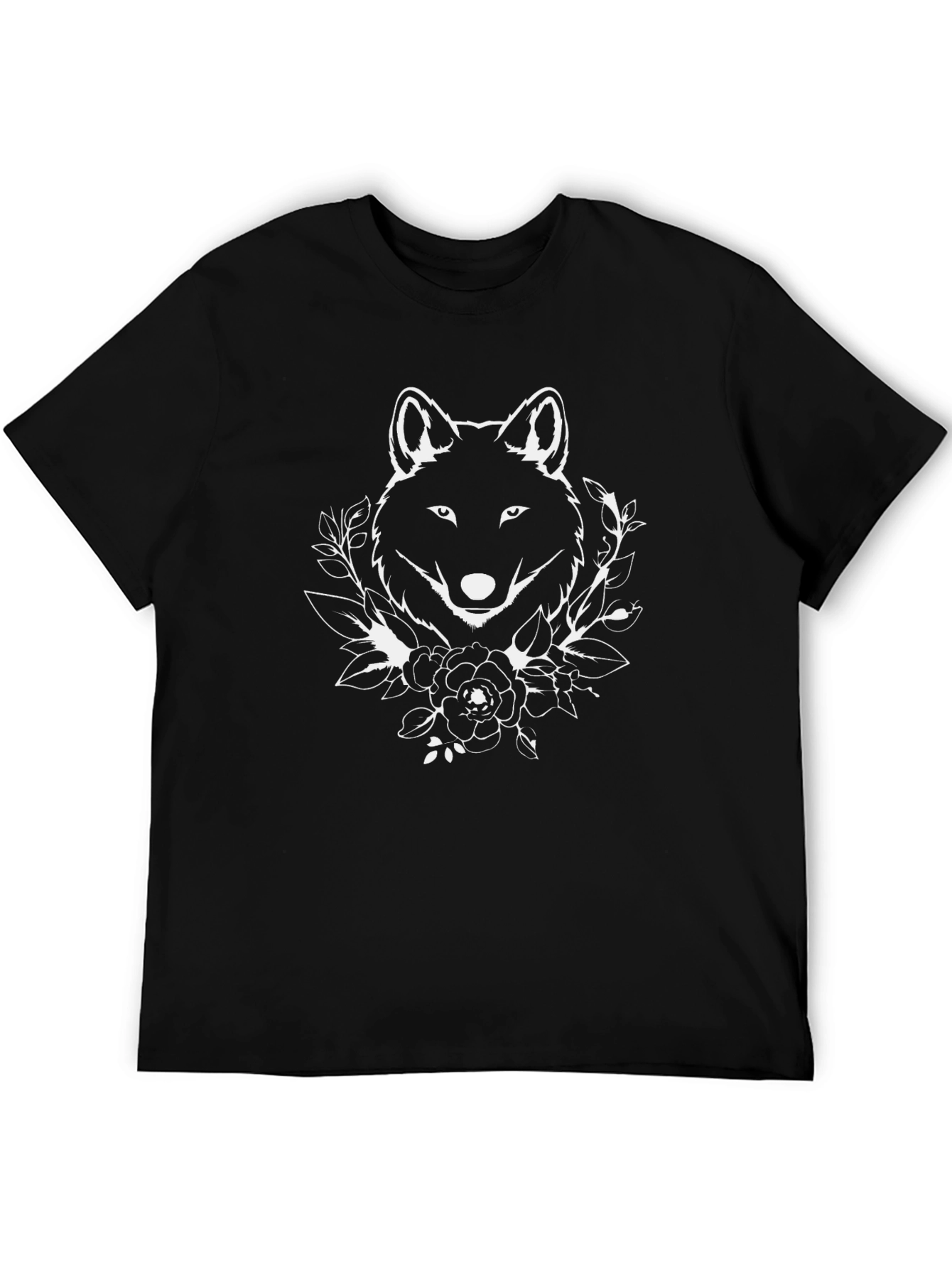 Wolf & Roses Graphic Black Tee