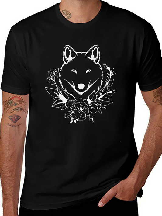 Wolf & Roses Graphic Black Tee