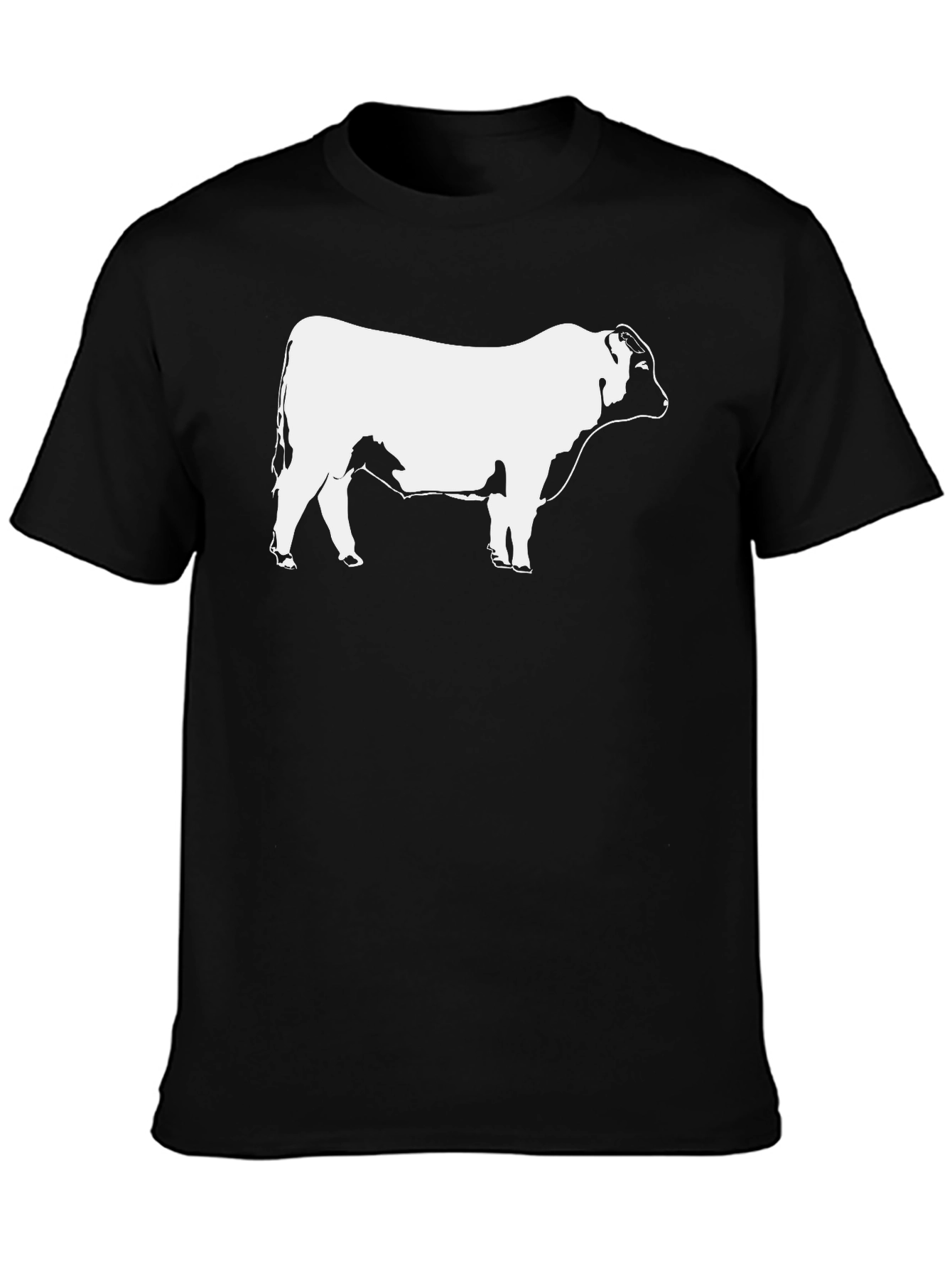 Bull Graphic T-Shirt - Black Short Sleeve Casual