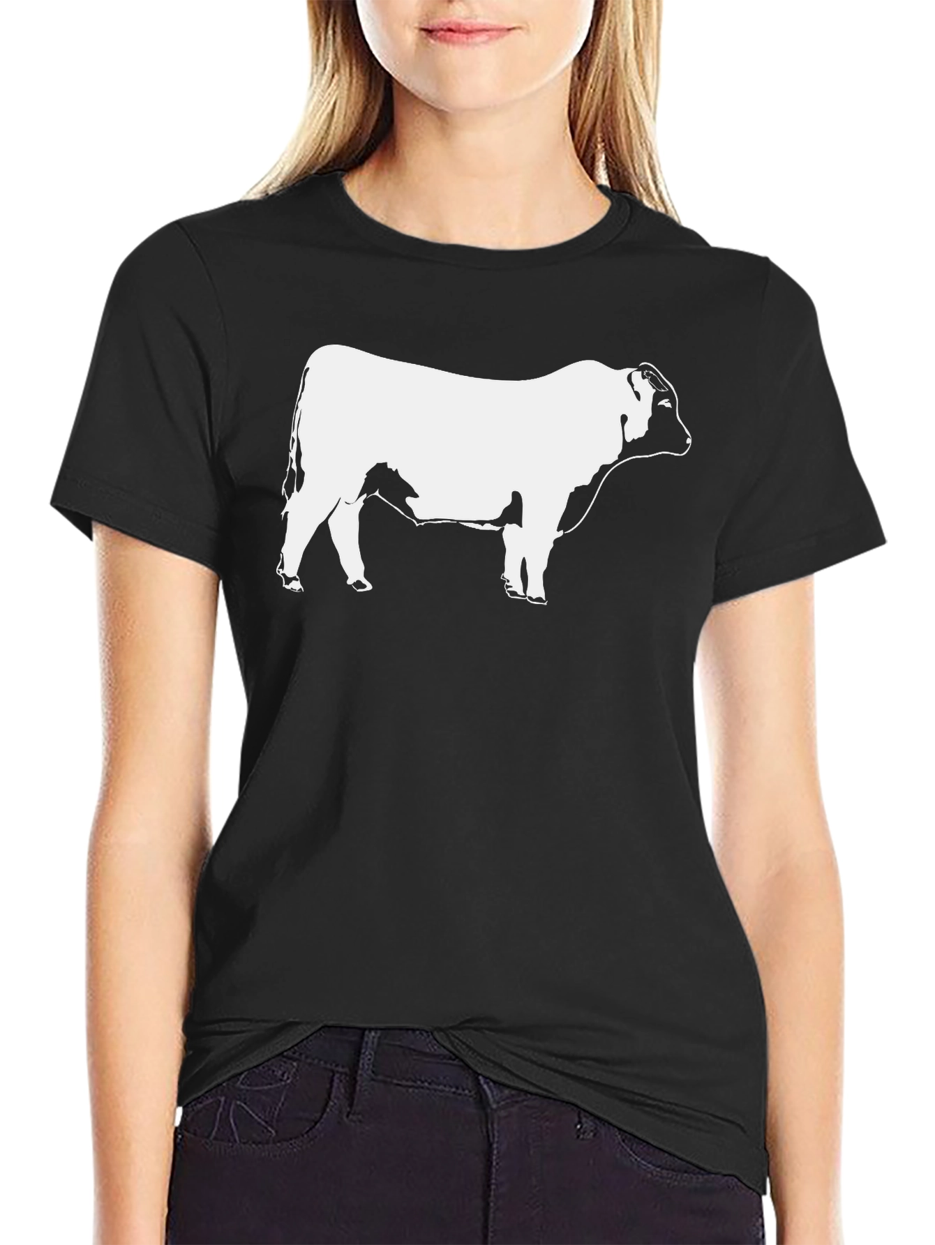 Bull Graphic T-Shirt - Black Short Sleeve Casual