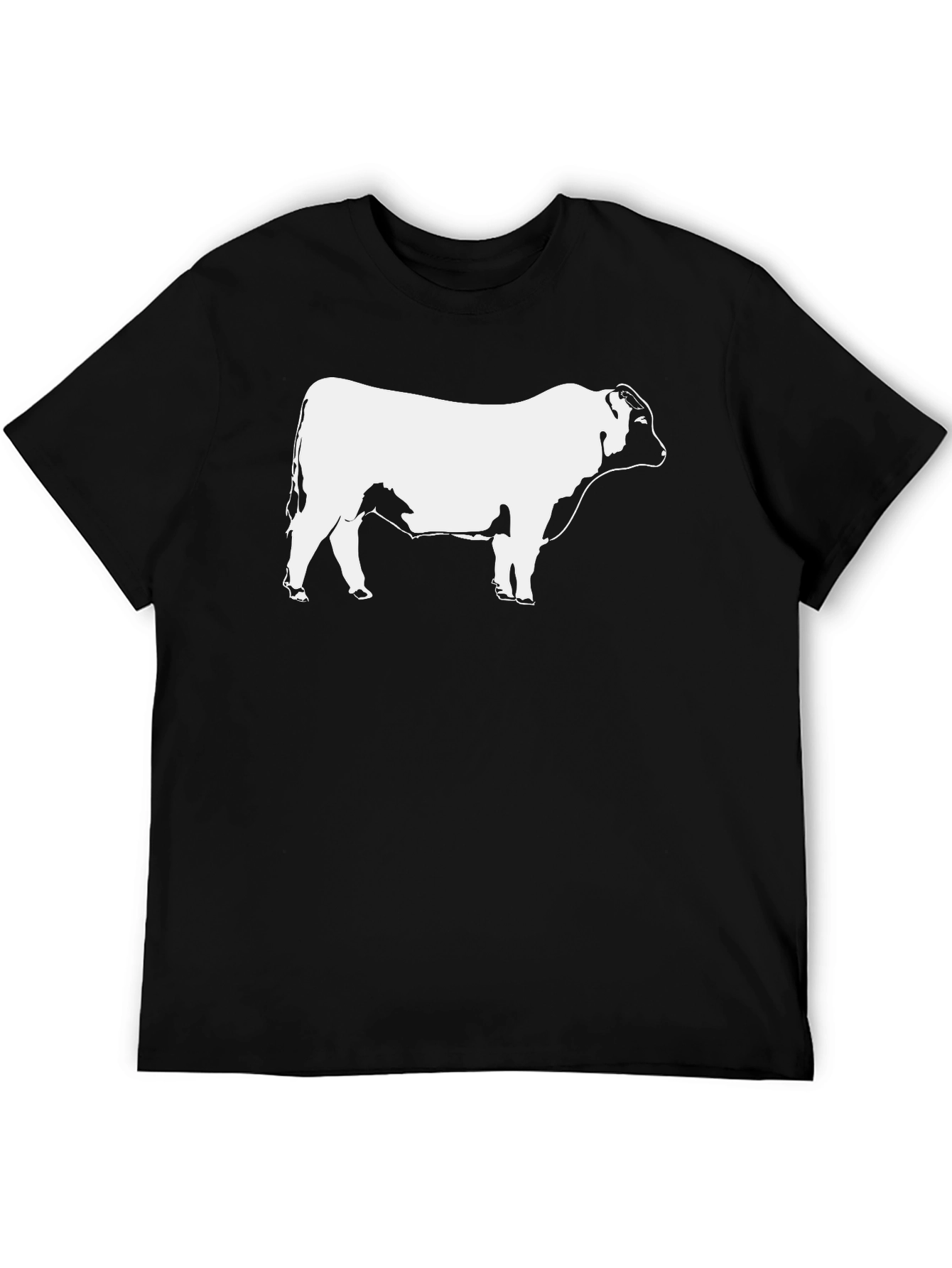Bull Graphic T-Shirt - Black Short Sleeve Casual
