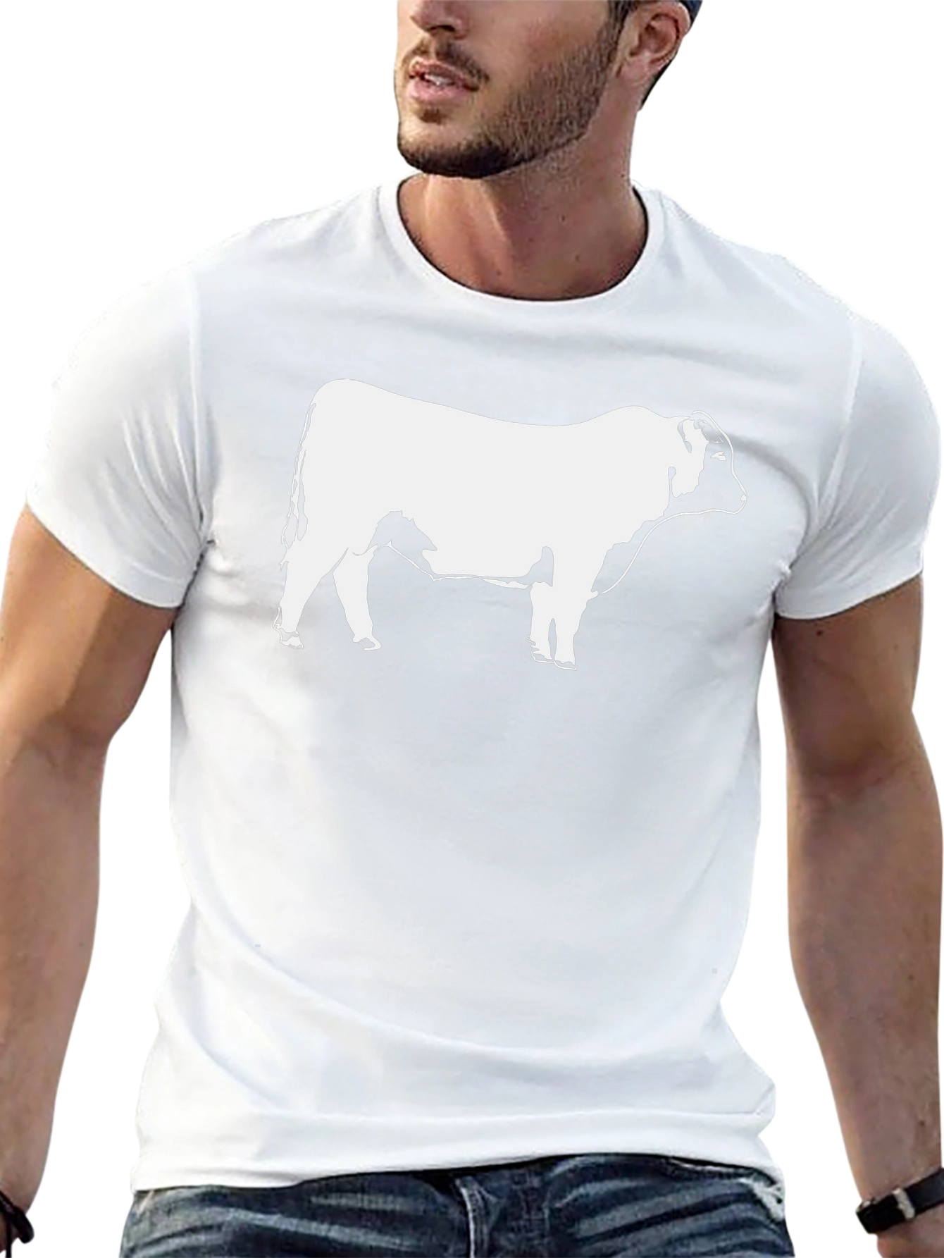 Bull Graphic T-Shirt - Black Short Sleeve Casual