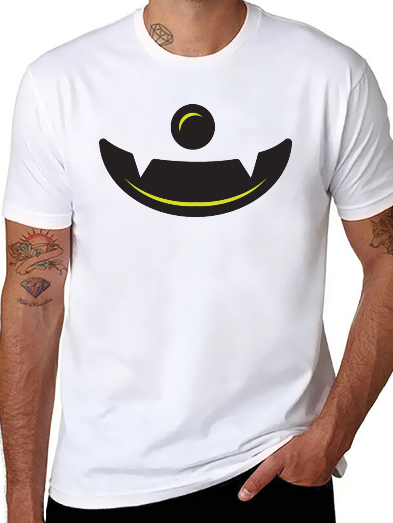 Mens Black Pumpkin Face Graphic Tee