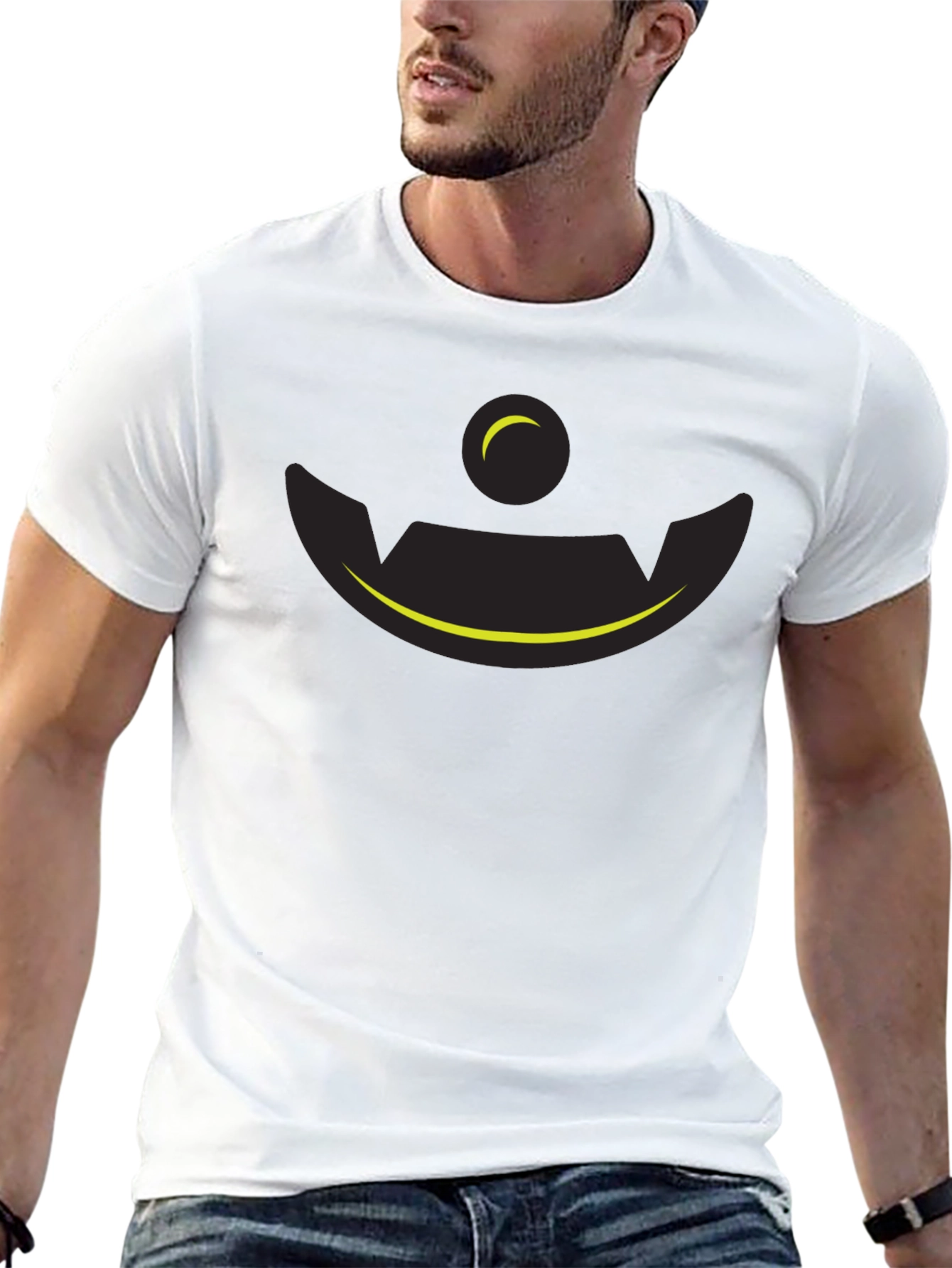 Mens Black Pumpkin Face Graphic Tee