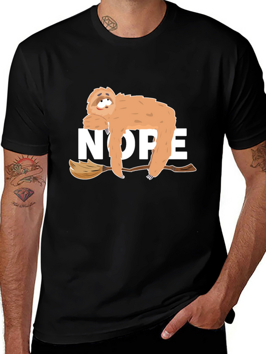 Nope Sloth Graphic Tee - Relaxed Style