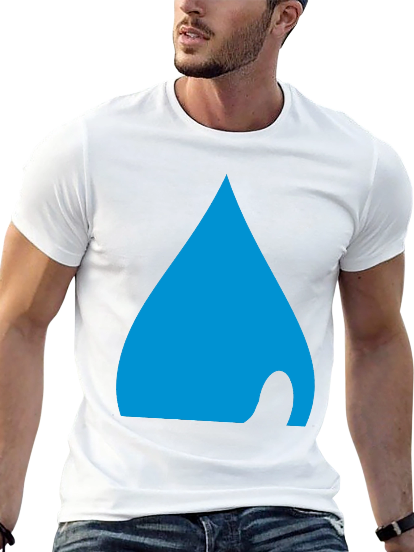 Mens Black T-Shirt with Abstract Blue Design