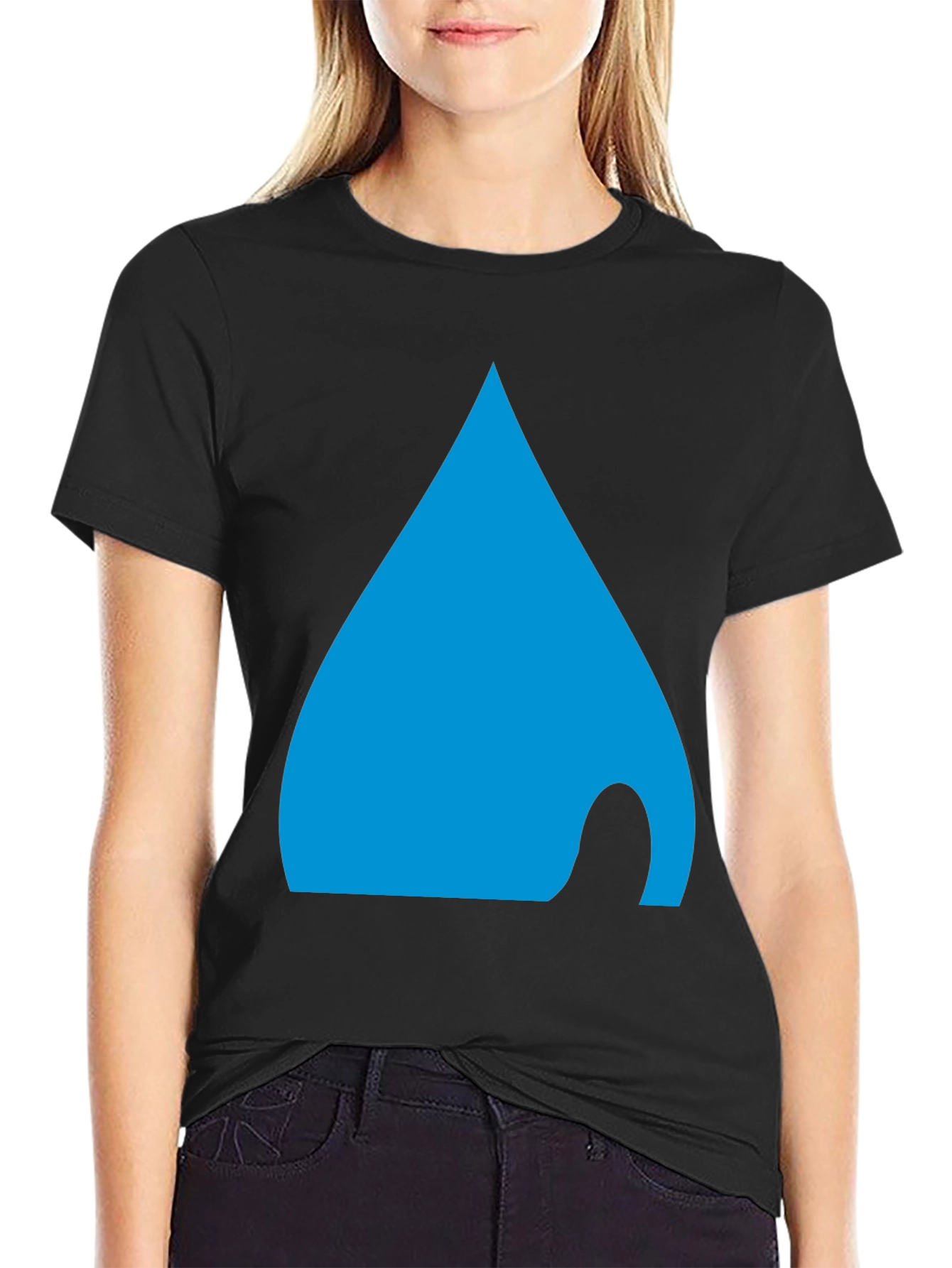 Mens Black T-Shirt with Abstract Blue Design