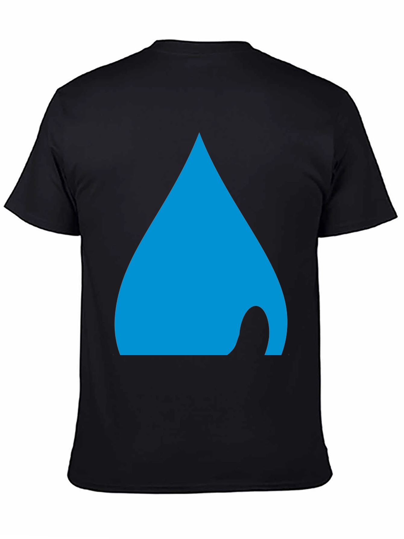 Mens Black T-Shirt with Abstract Blue Design