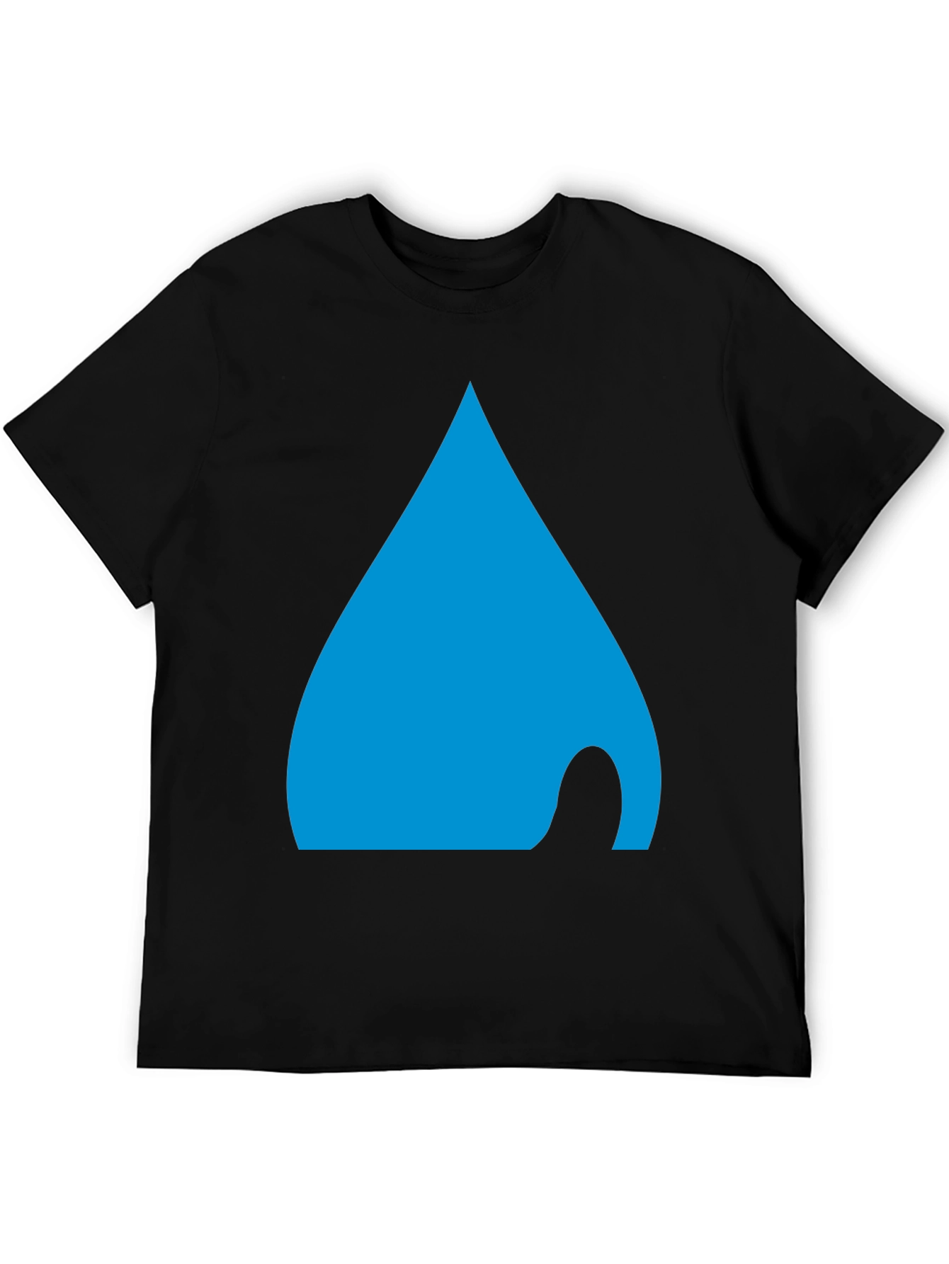 Mens Black T-Shirt with Abstract Blue Design