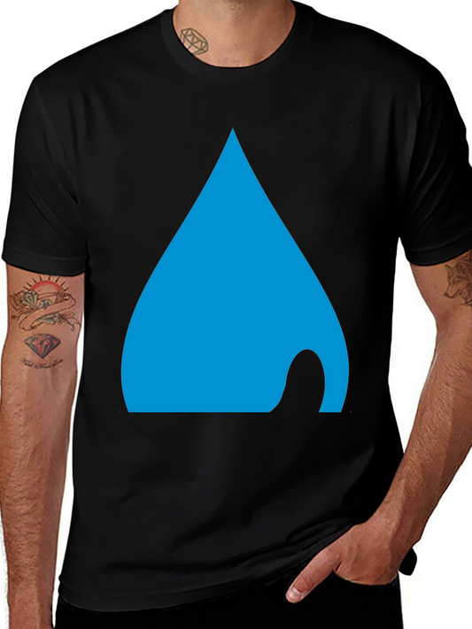 Mens Black T-Shirt with Abstract Blue Design