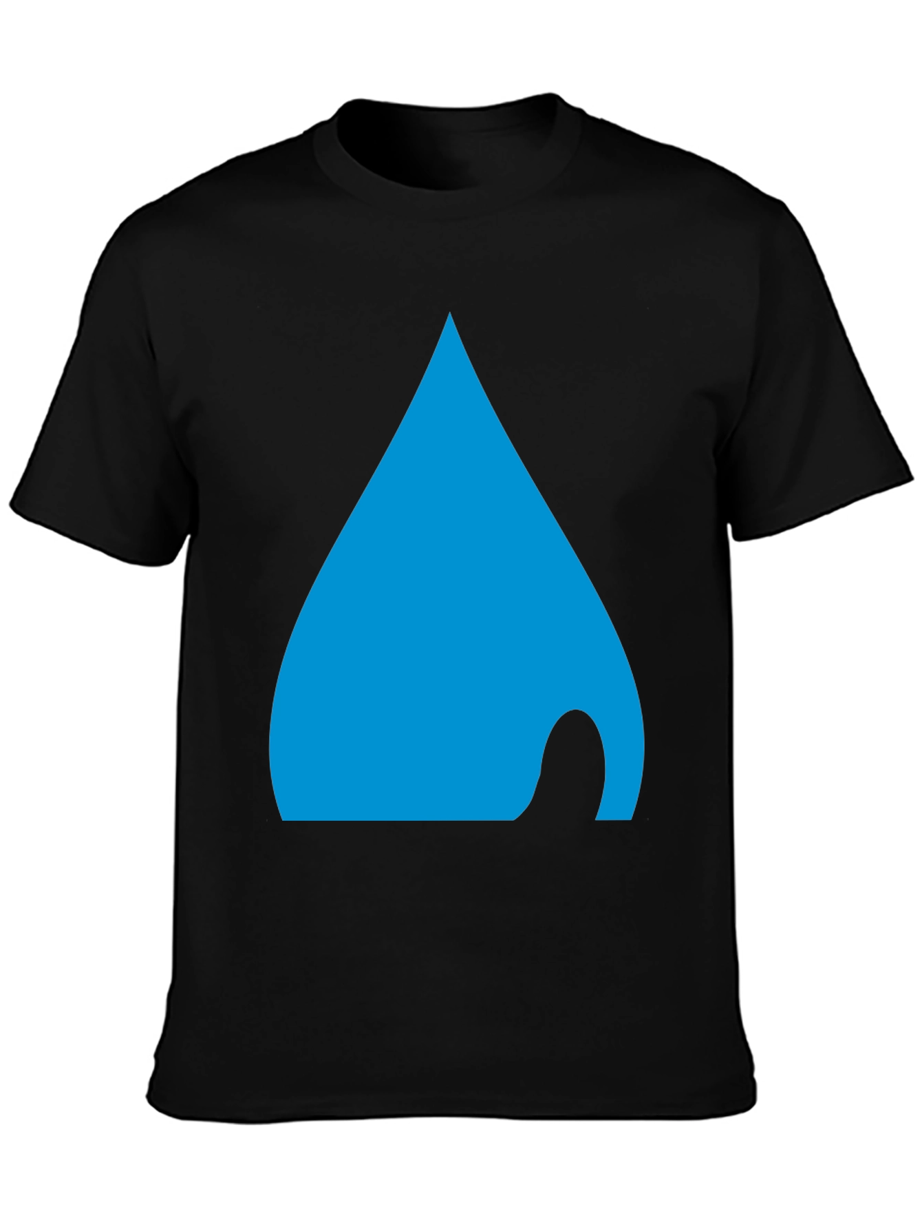 Mens Black T-Shirt with Abstract Blue Design