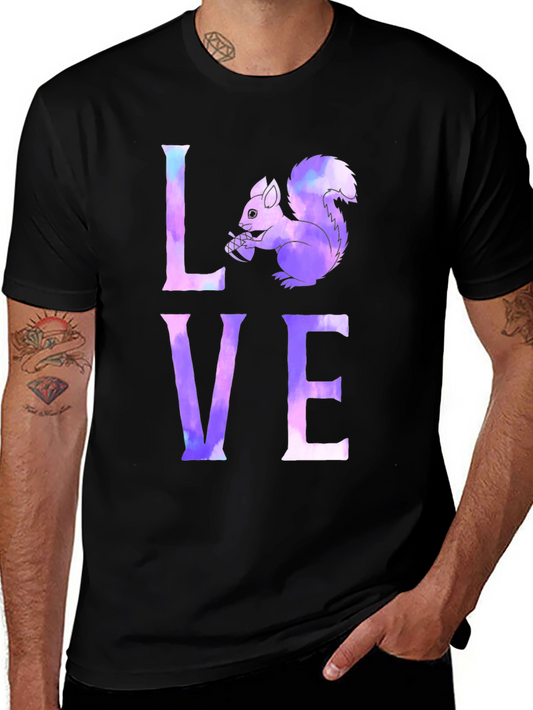 Love Squirrel Graphic Tee - Cute Animal Design