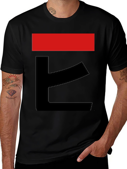 Abstract Graphic Tee - Bold Red & Black Design