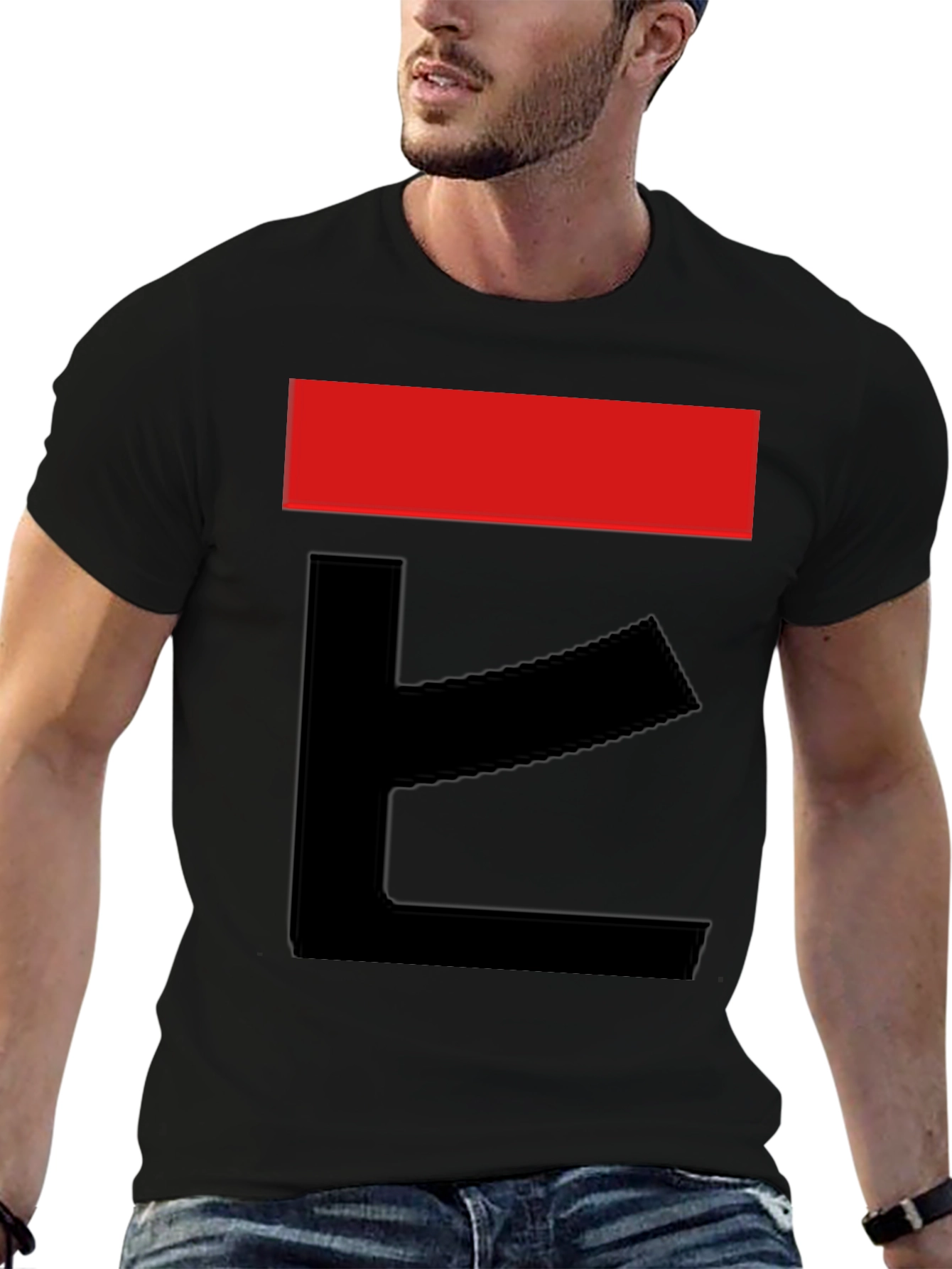 Abstract Graphic Tee - Bold Red & Black Design