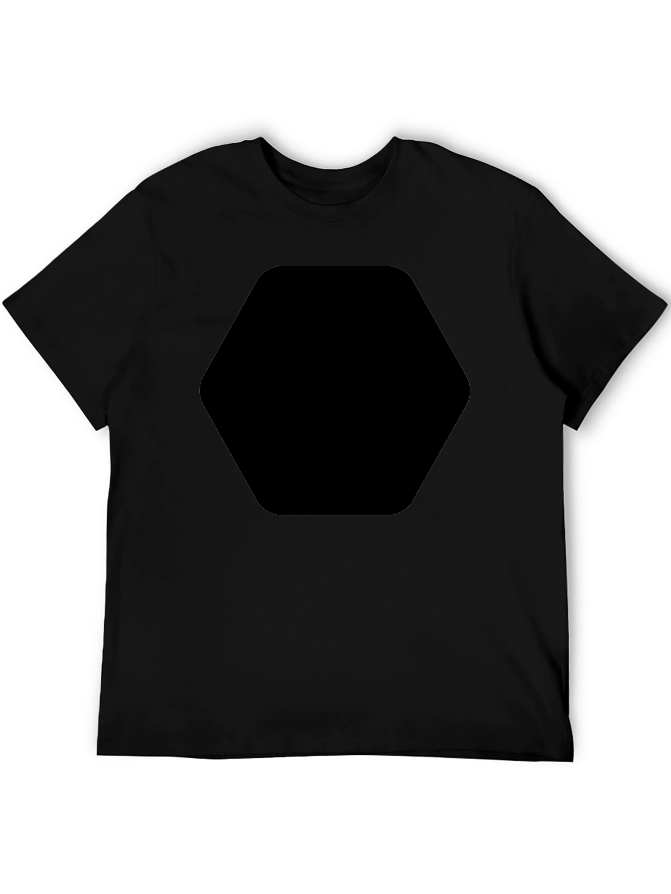 Basic Black T-Shirt with Chest Graphic