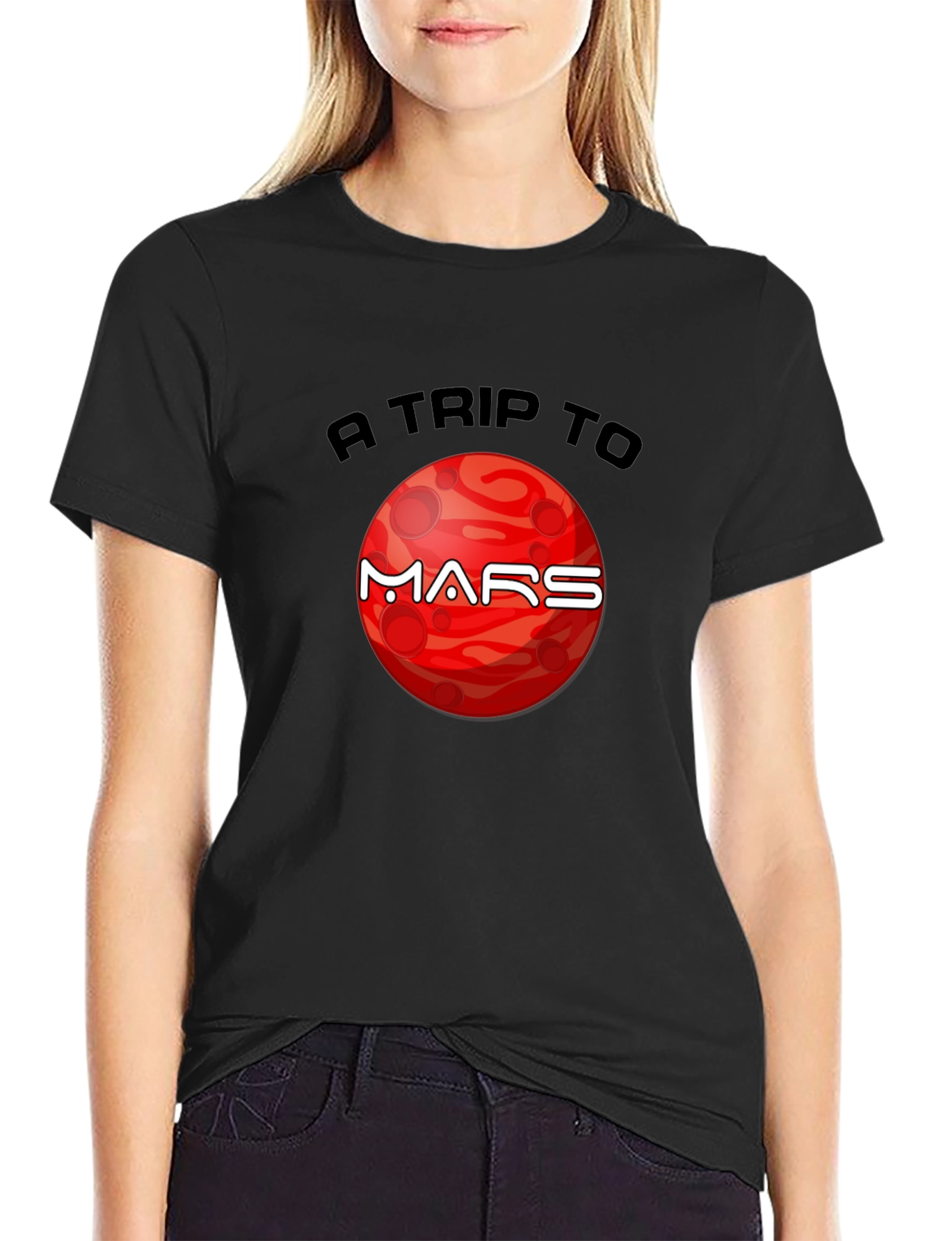 A Trip to Mars Graphic T-Shirt - Black