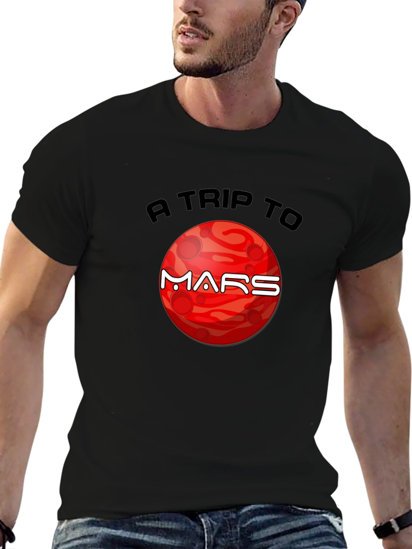 A Trip to Mars Graphic T-Shirt - Black