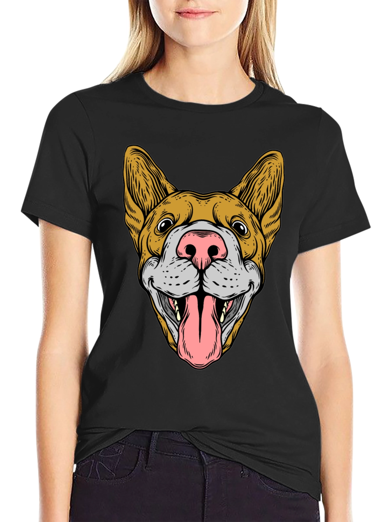 Dog Graphic Black T-Shirt