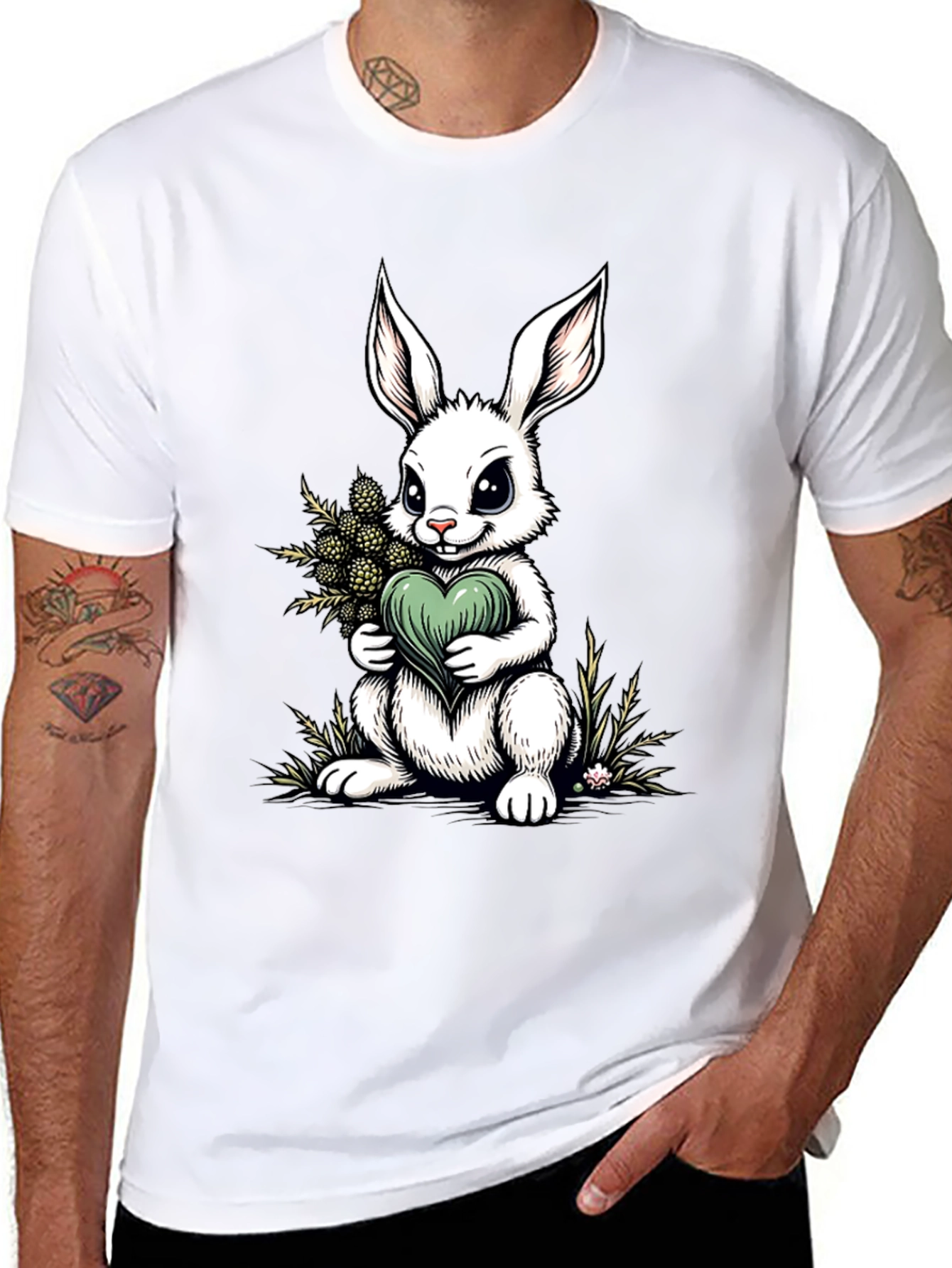 Bunny Heart Graphic Tee - Cute Rabbit Shirt