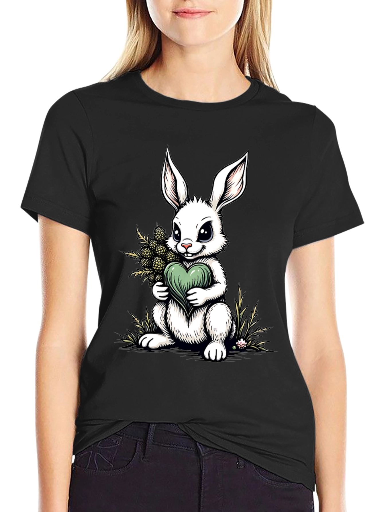 Bunny Heart Graphic Tee - Cute Rabbit Shirt