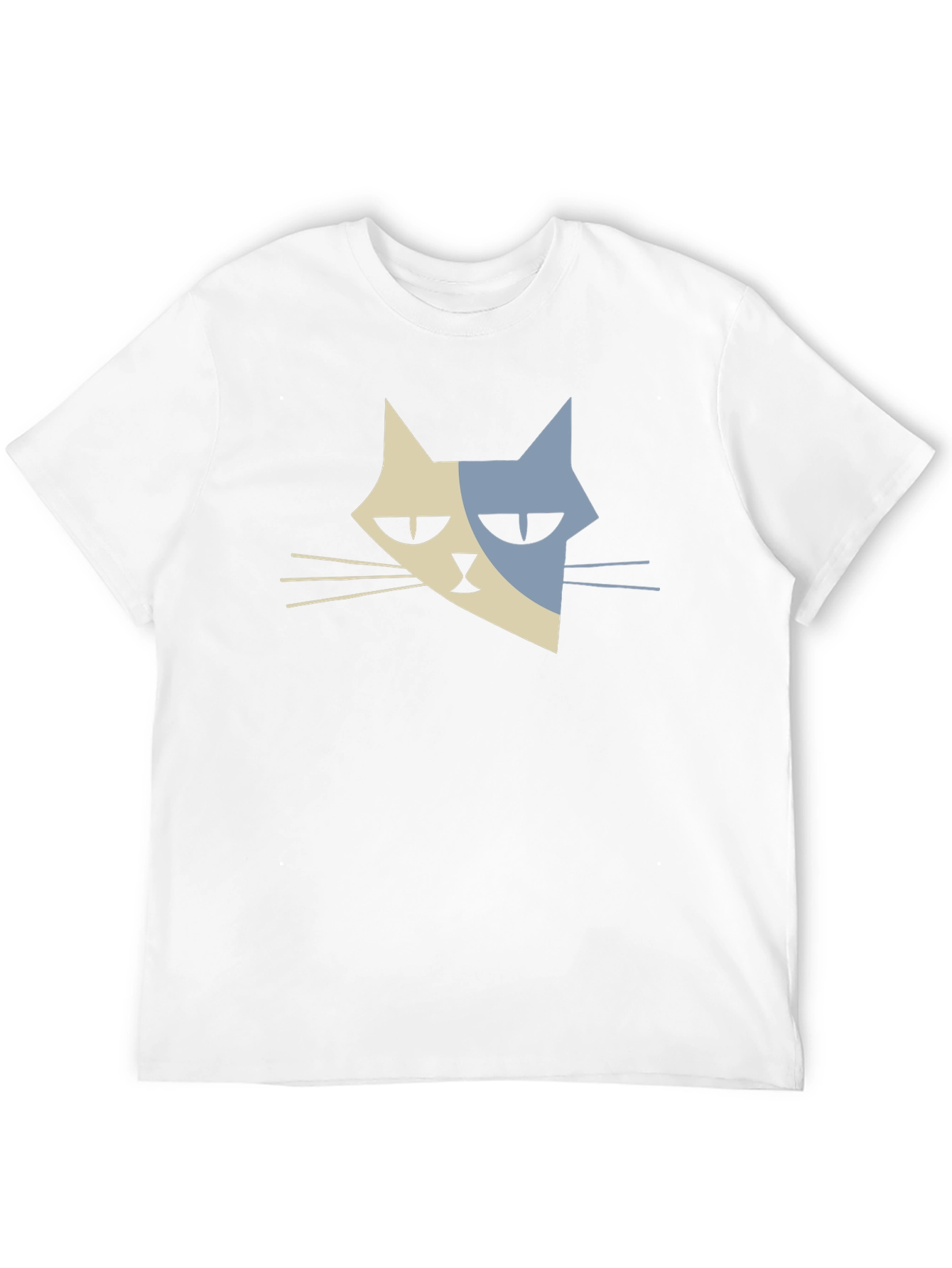 Modern Cat Graphic T-Shirt - Black