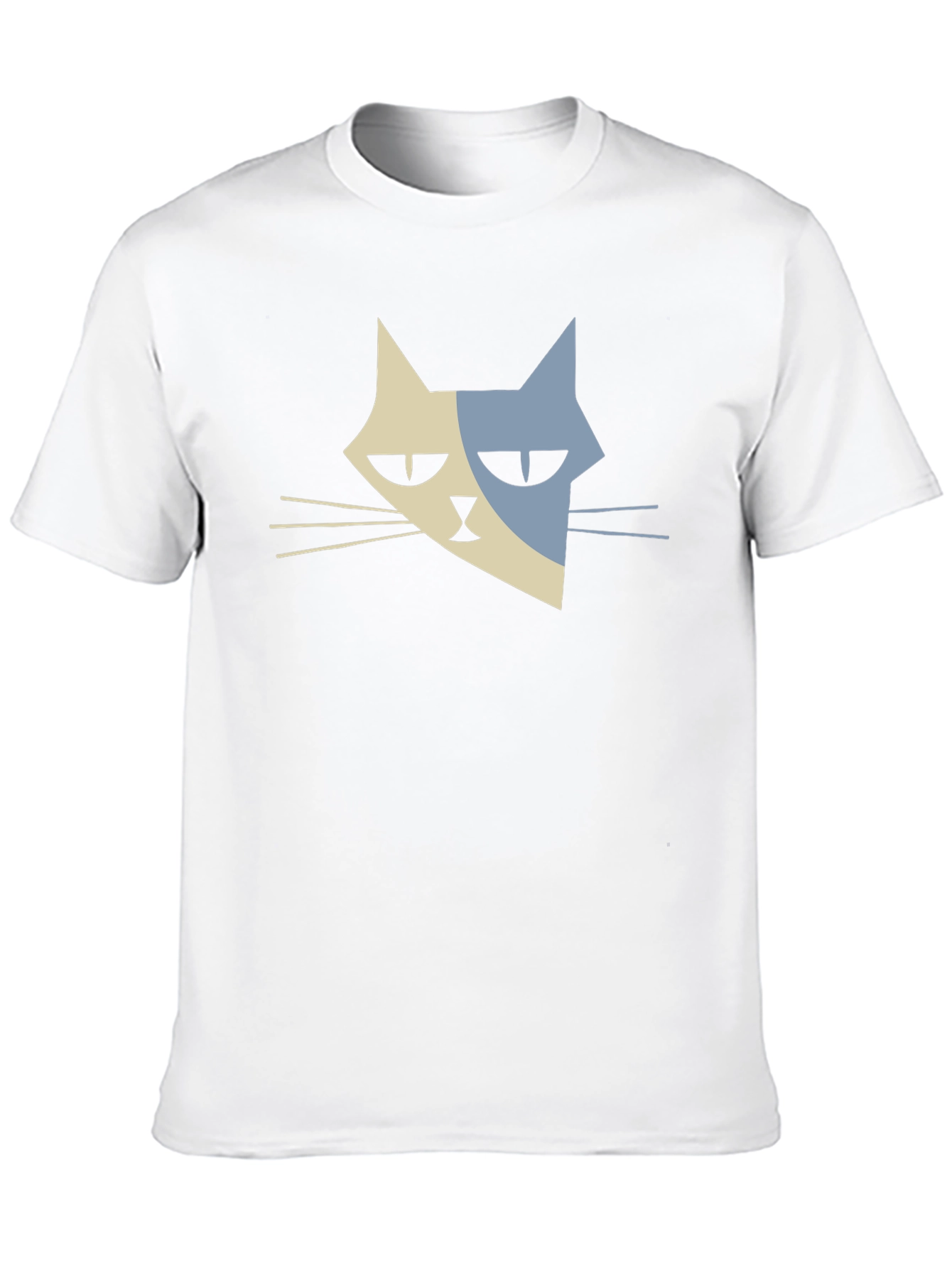 Modern Cat Graphic T-Shirt - Black