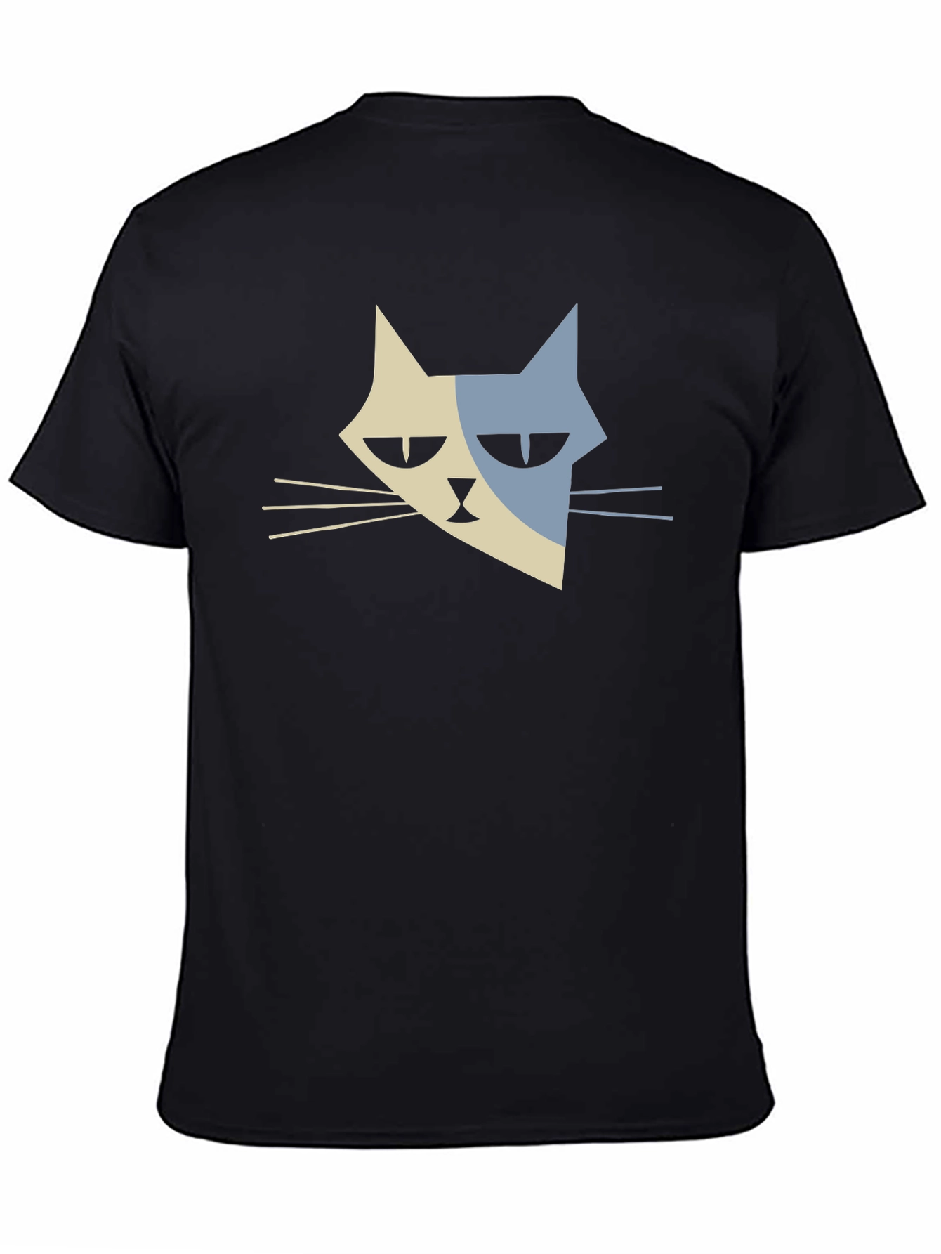 Modern Cat Graphic T-Shirt - Black