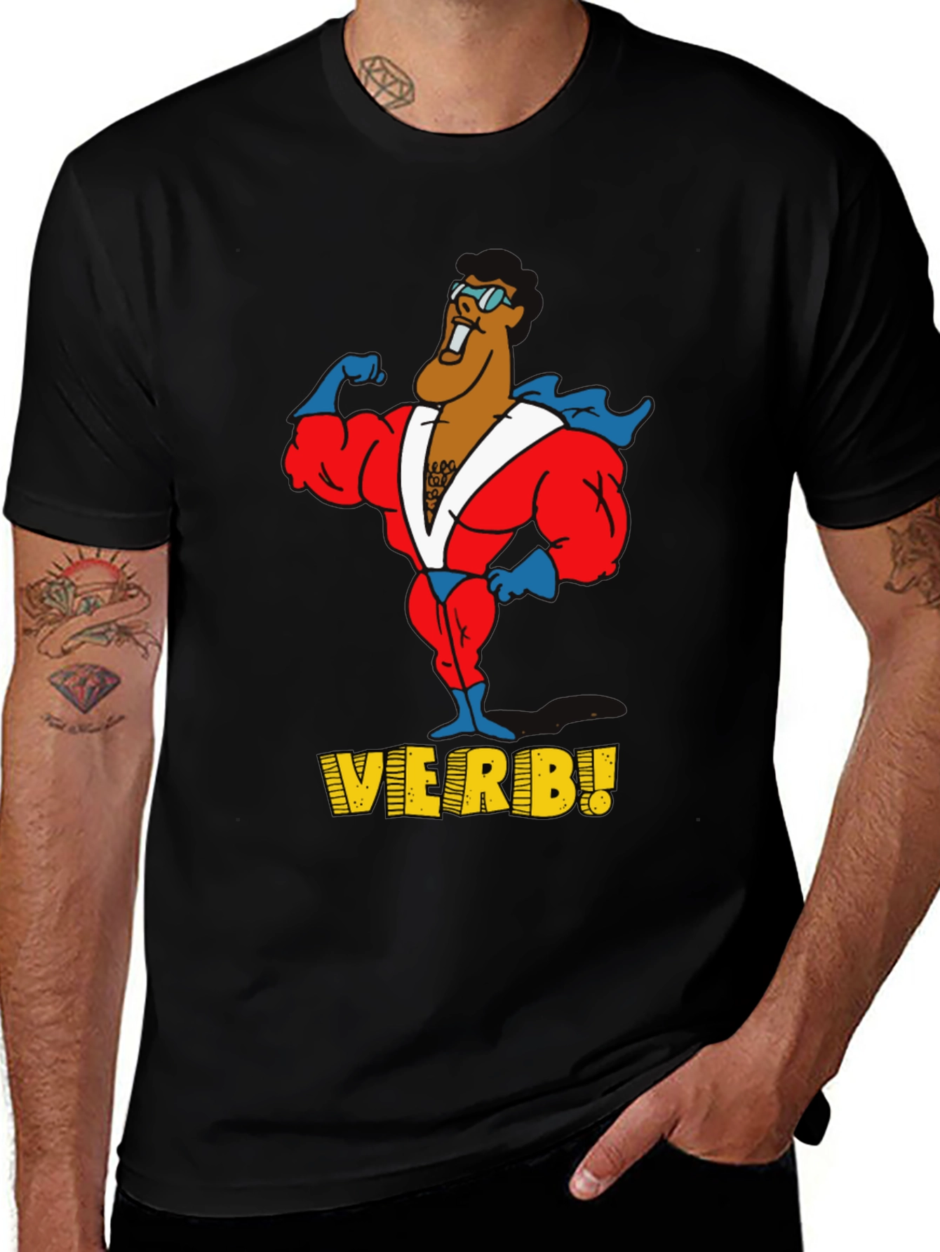 Verb! Graphic T-Shirt - Black Cotton Tee