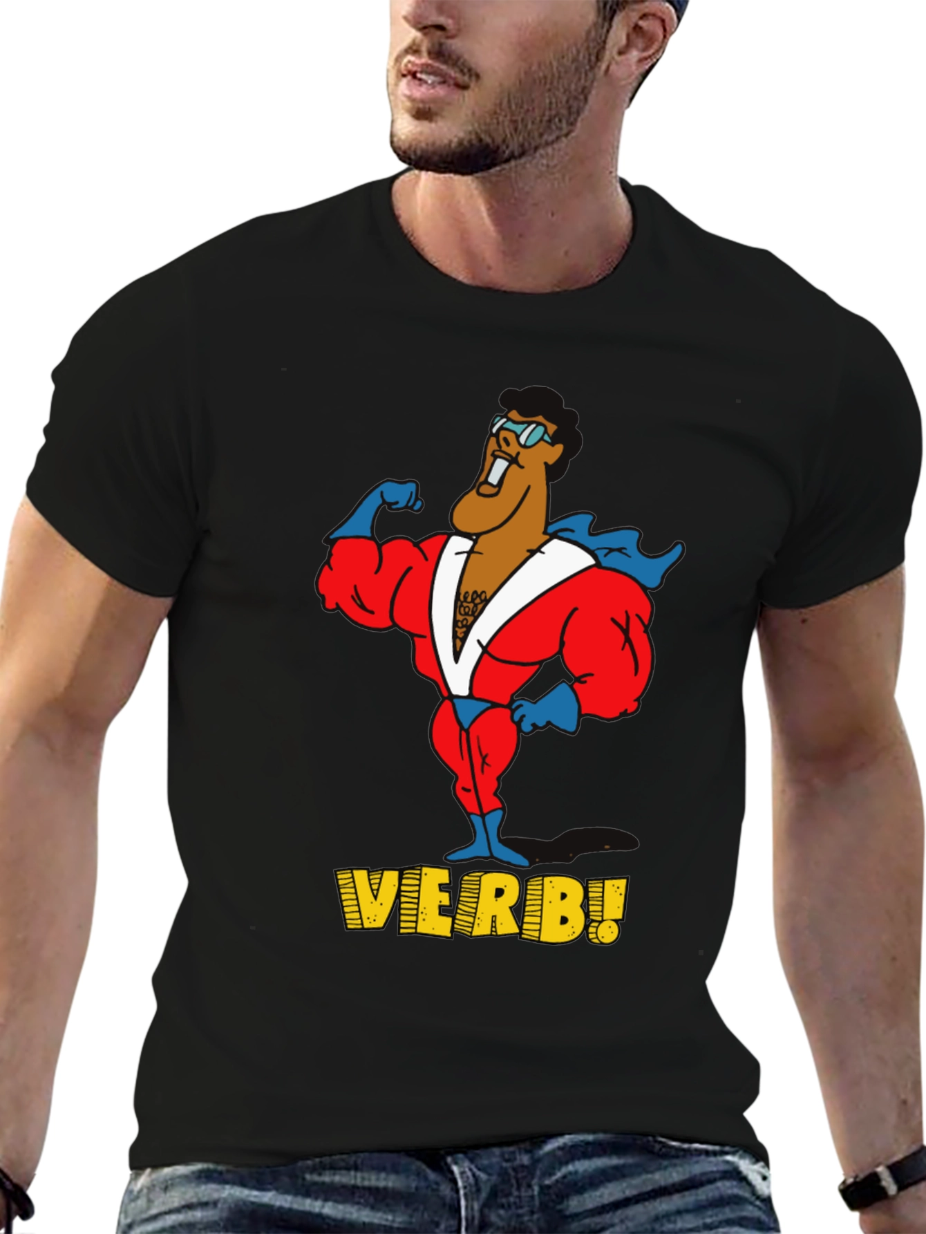 Verb! Graphic T-Shirt - Black Cotton Tee