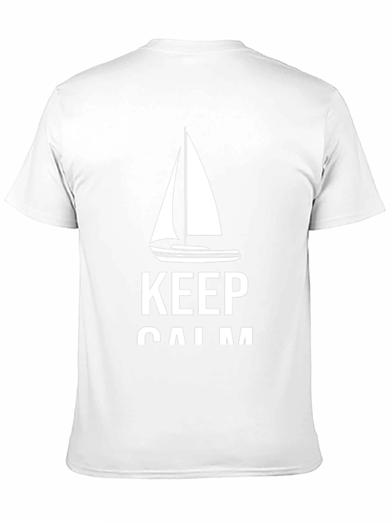 Keep Calm Sailboat T-Shirt - Black Cotton Tee