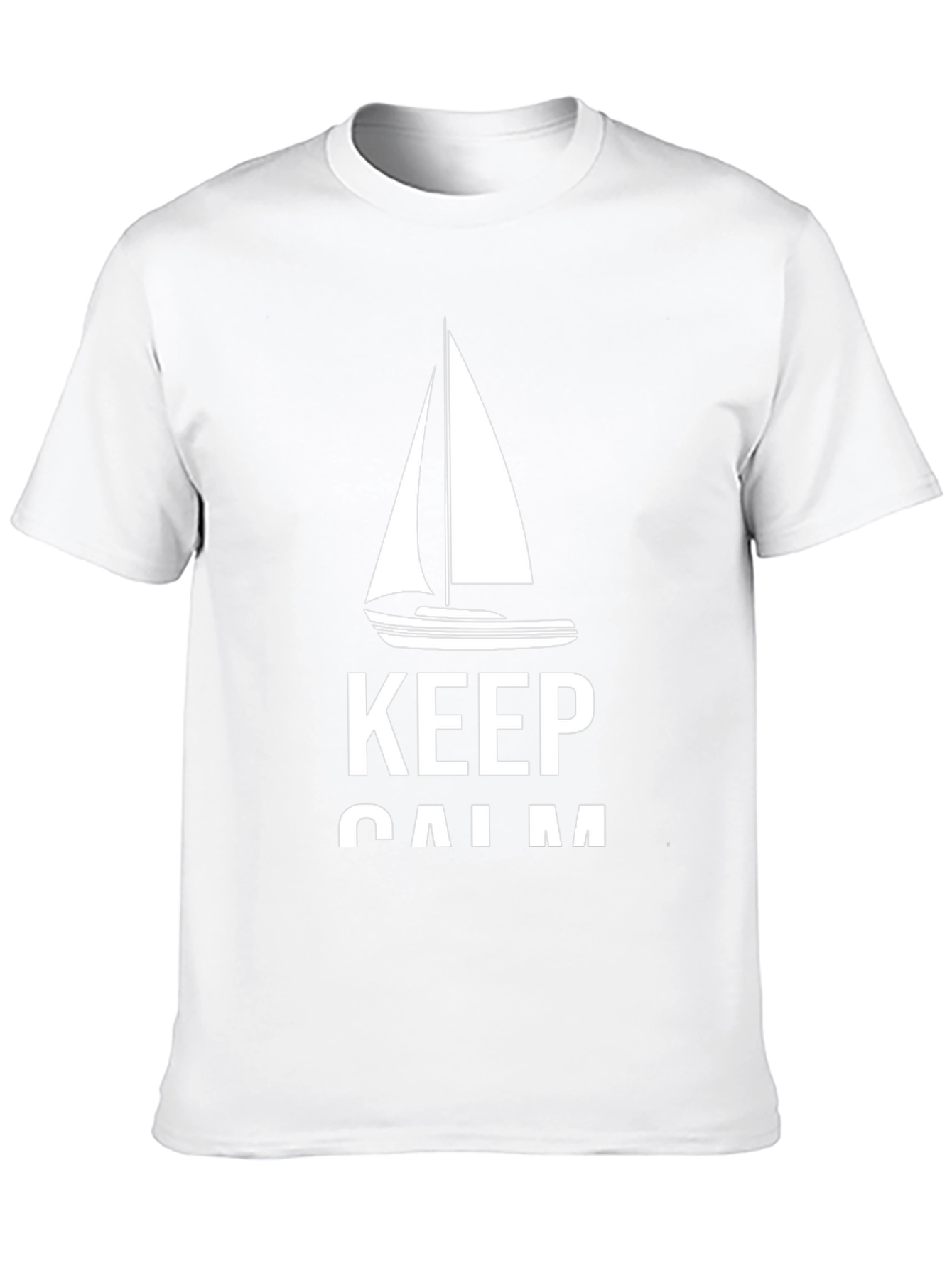 Keep Calm Sailboat T-Shirt - Black Cotton Tee