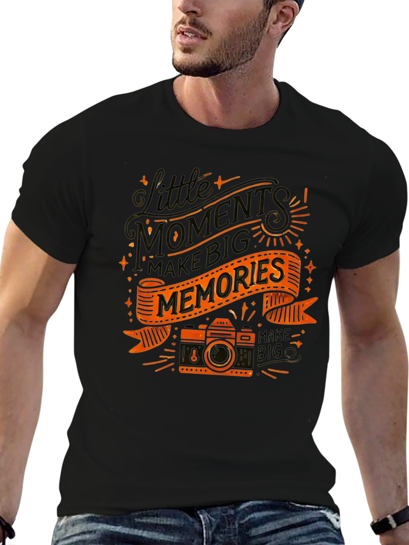 Moments Make Memories Graphic Tee - Black