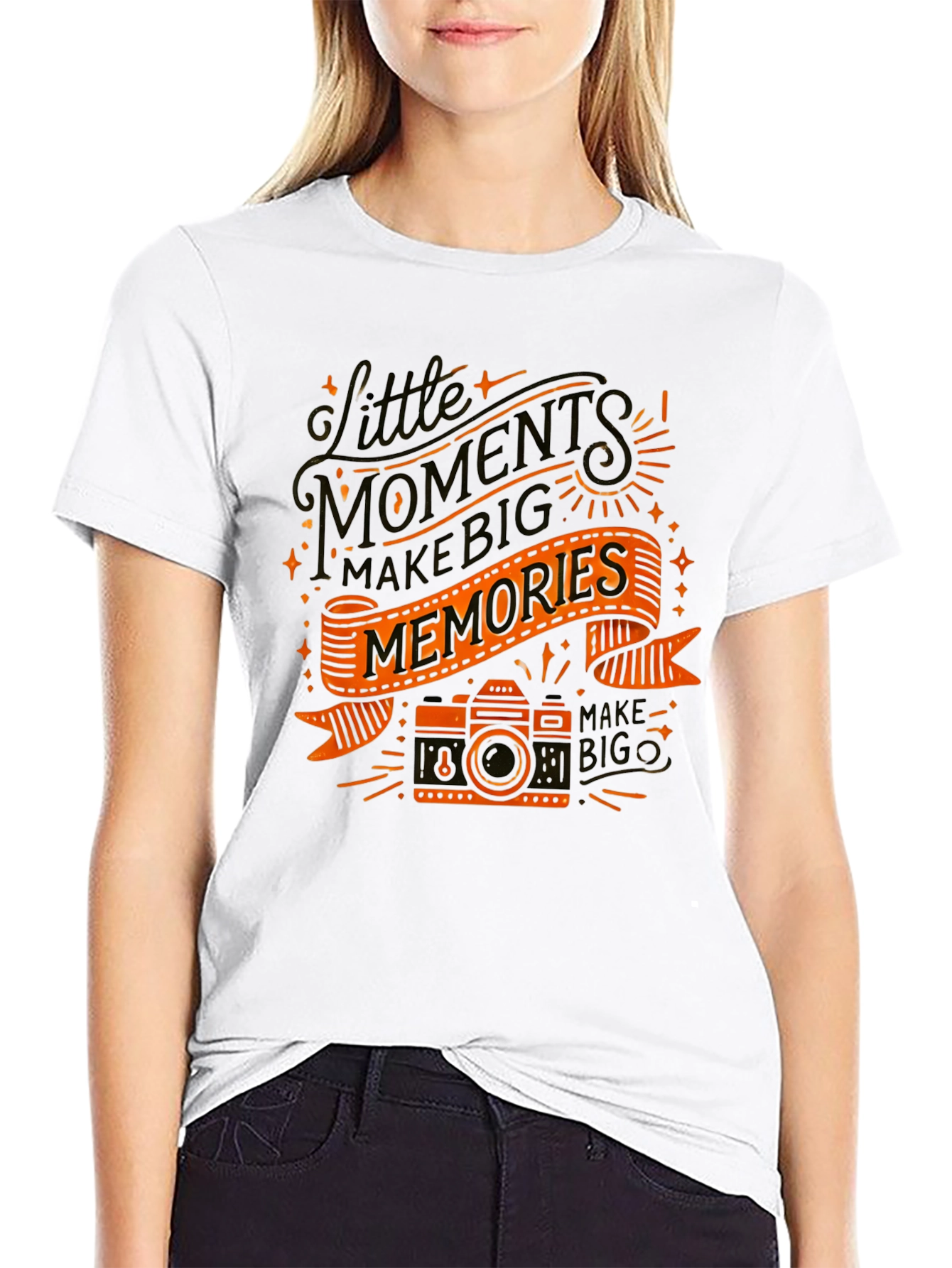 Moments Make Memories Graphic Tee - Black