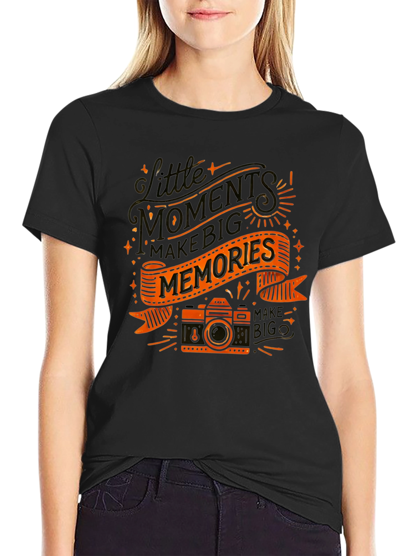 Moments Make Memories Graphic Tee - Black