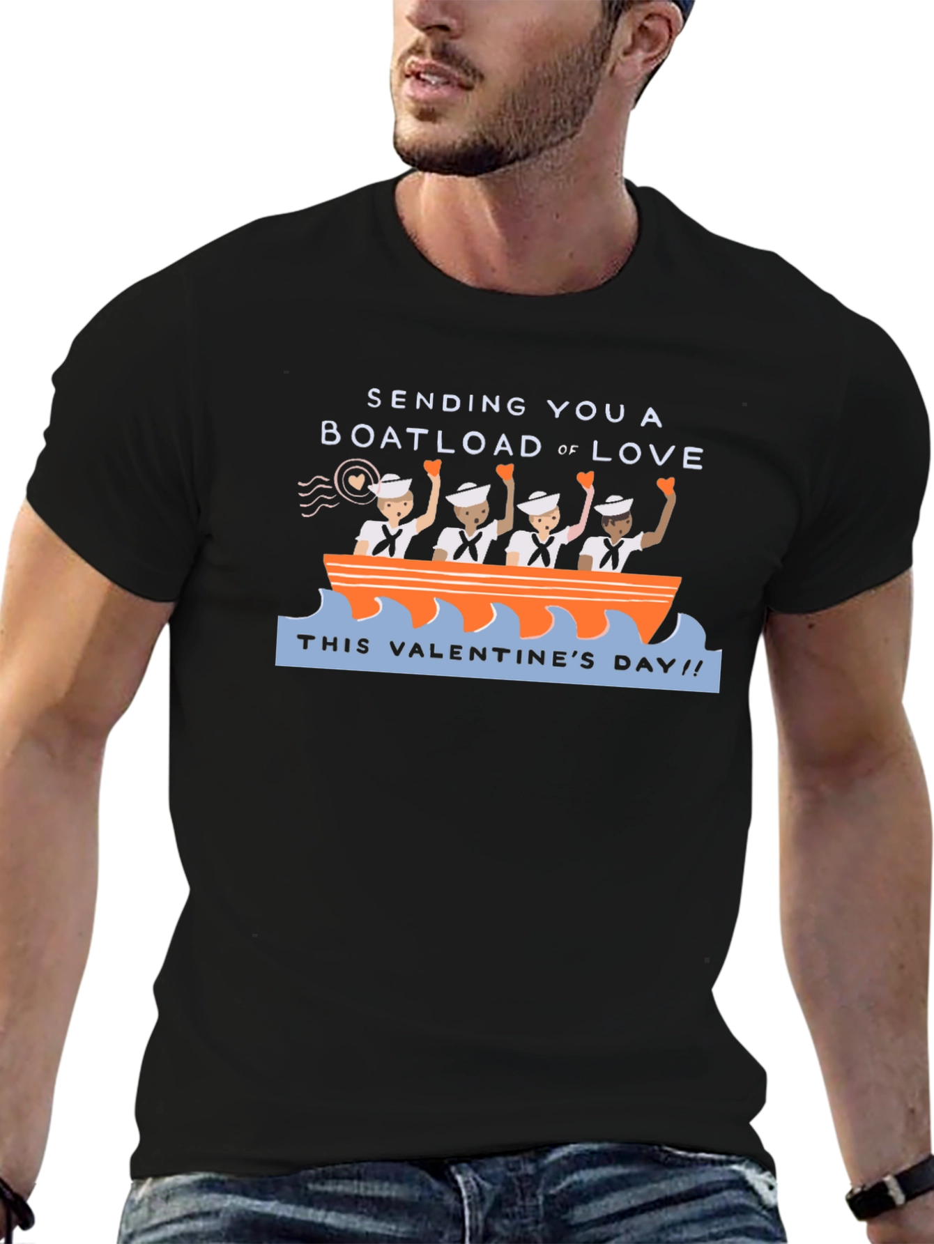 Valentines Day Boatload of Love Graphic T-Shirt