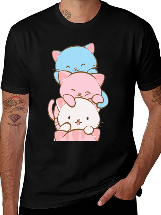 Stacked Cats Graphic T-Shirt - Soft Cotton Tee