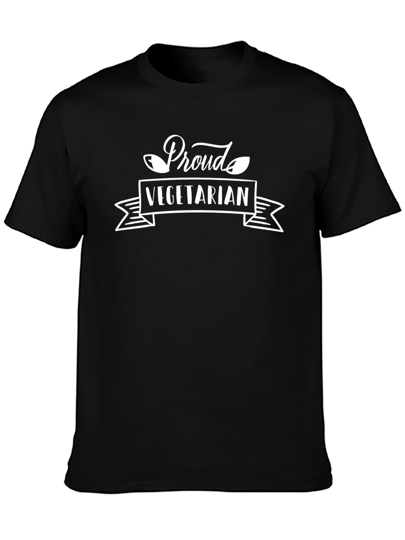 Proud Vegetarian Graphic T-Shirt - Black