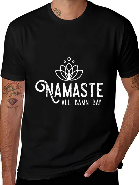 Namaste All Damn Day Black T-Shirt