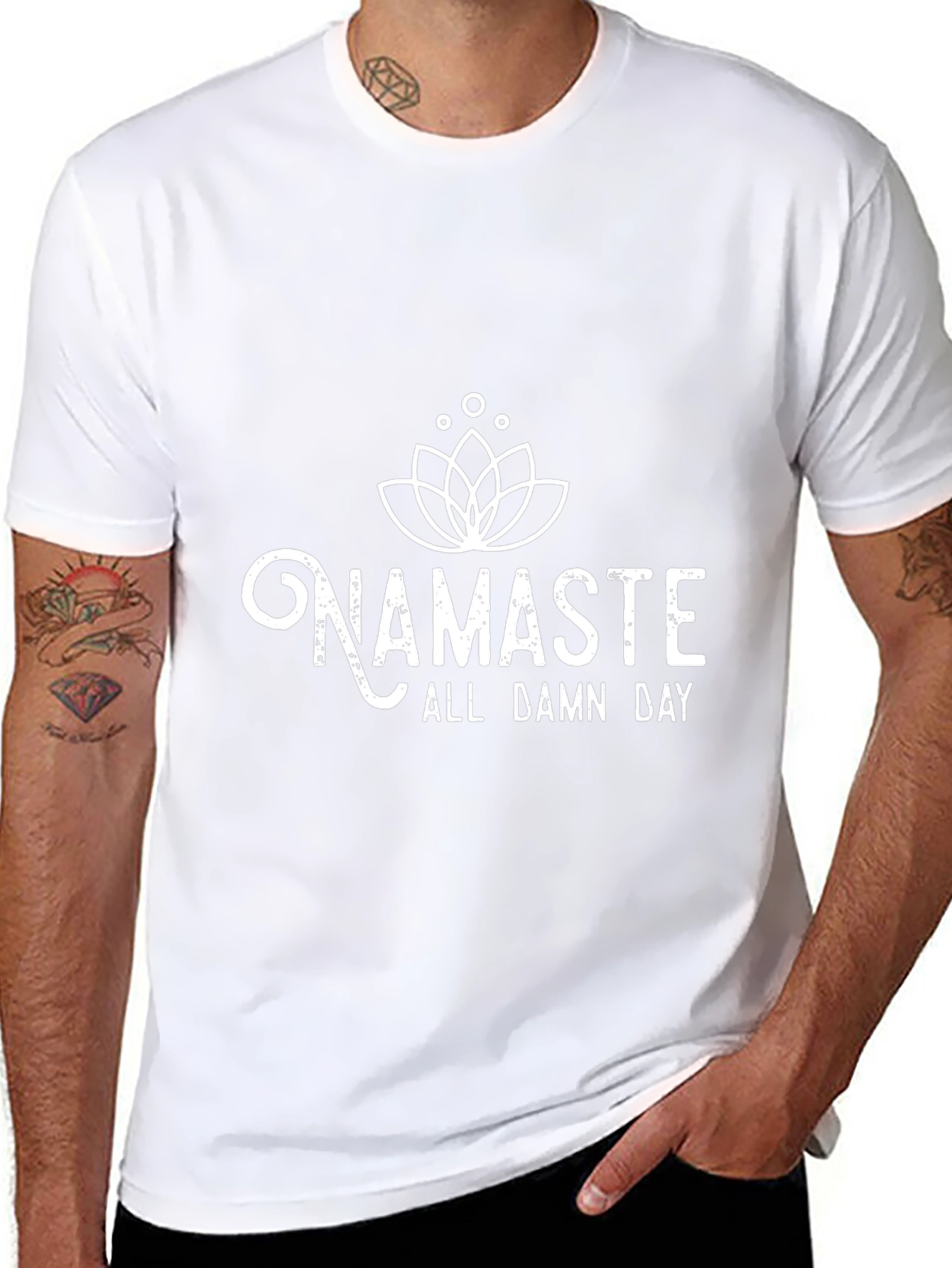 Namaste All Damn Day Black T-Shirt
