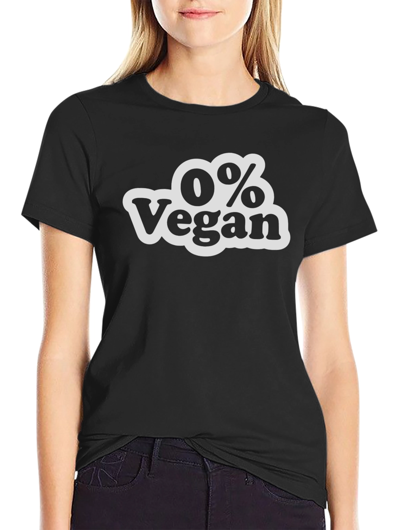 0% Vegan Graphic Tee - Humorous Anti-Vegan Statement