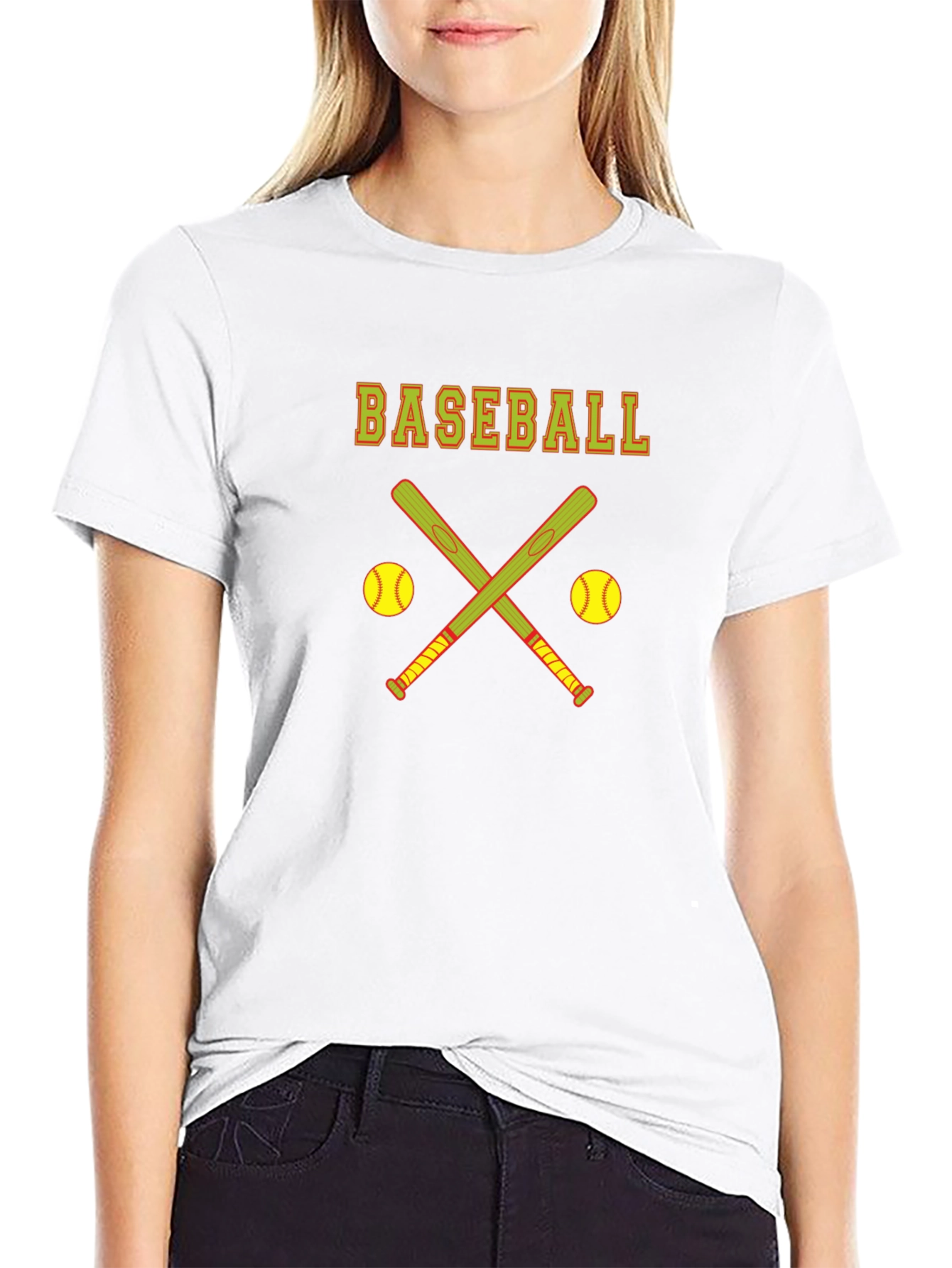 Baseball Graphic Tee - Crossed Bats Design